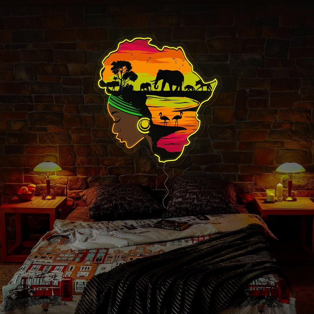 Black Women Juneteenth Artwork Neon Sign