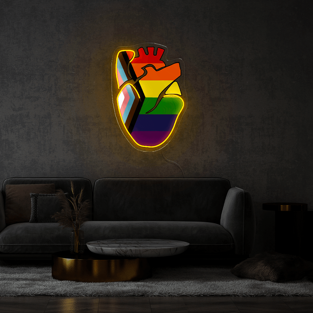 LGBT Human's Right Heart Artwork Neon Sign