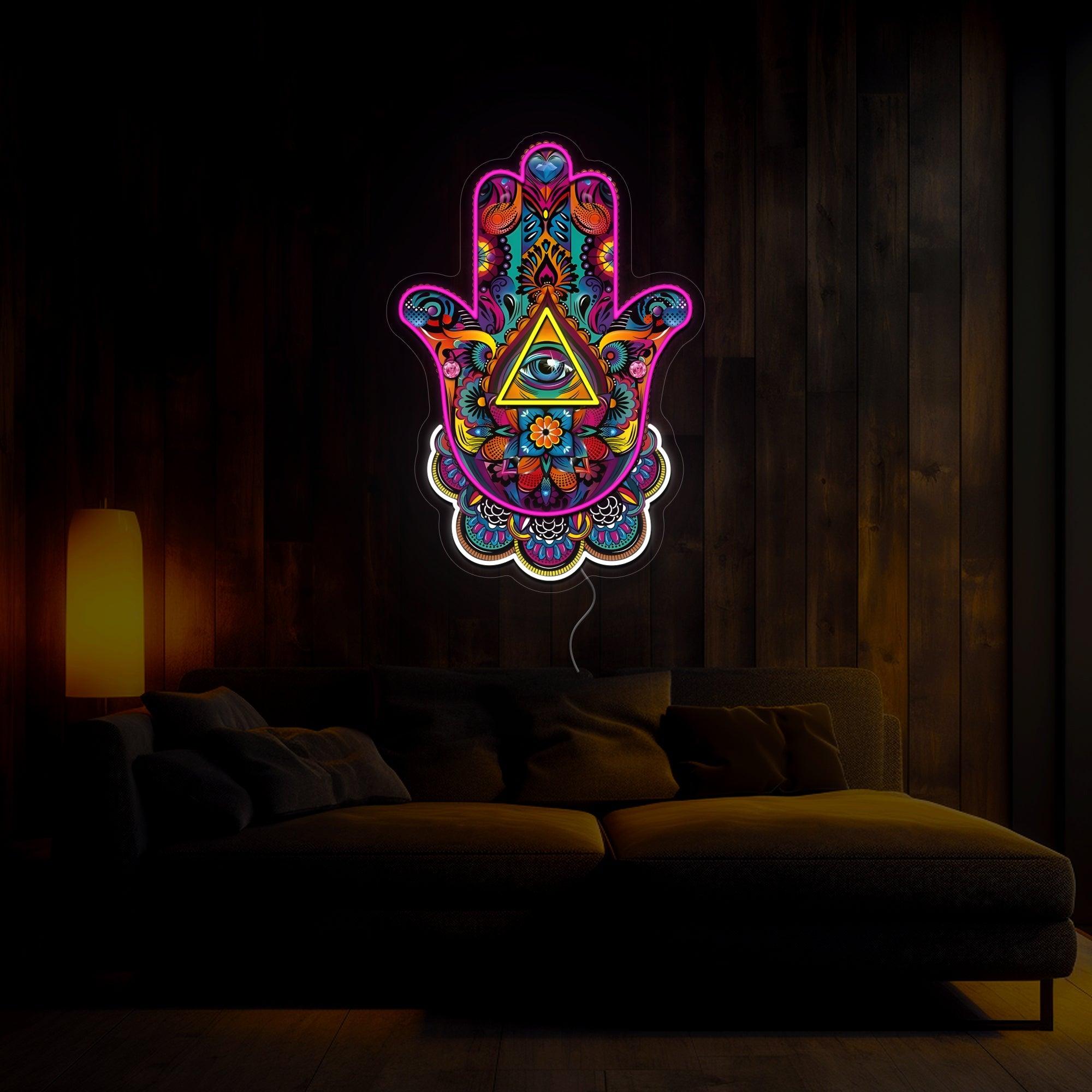Hamsa Hand Artwork Neon Sign
