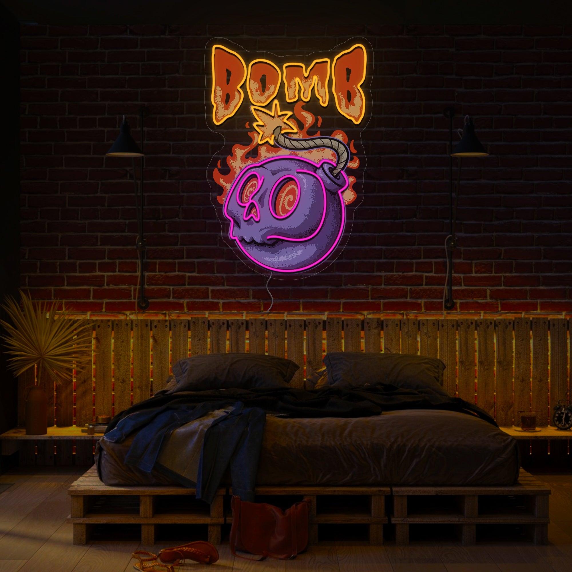Skull Bomb Artwork Neon Sign