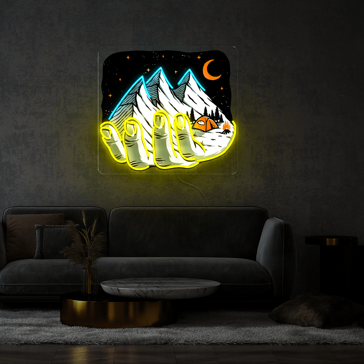 Nature Mountain Artwork Neon Sign