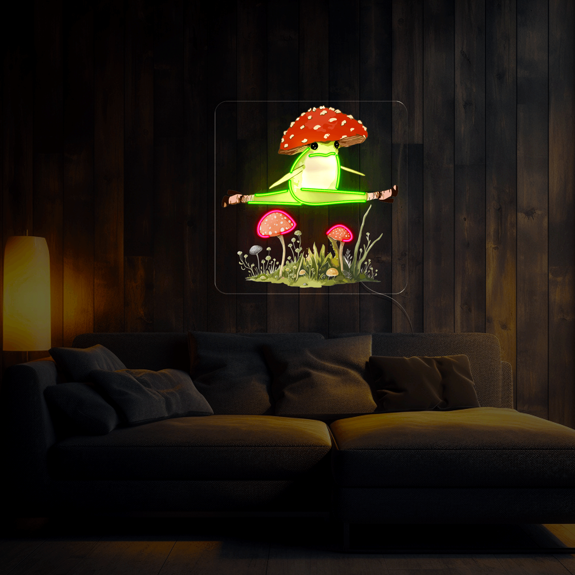 Frog Cowboy Hat Artwork Neon Sign