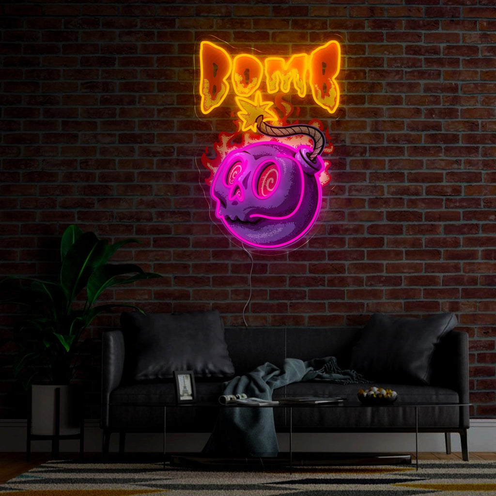 Skull Bomb Artwork Neon Sign