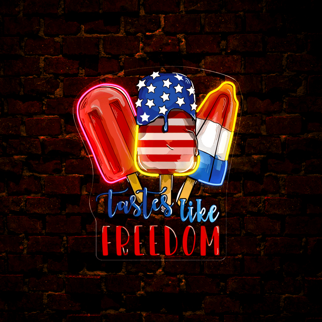 Red Blue White Popsicle Artwork Neon Sign