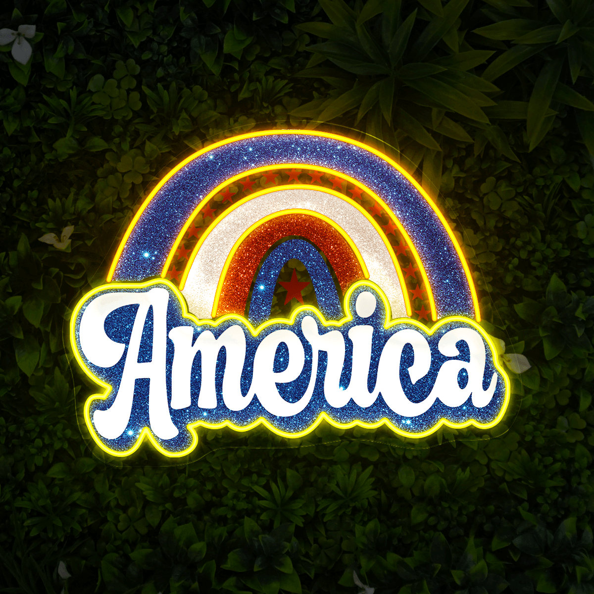 America 4th Of July Artwork Neon Sign