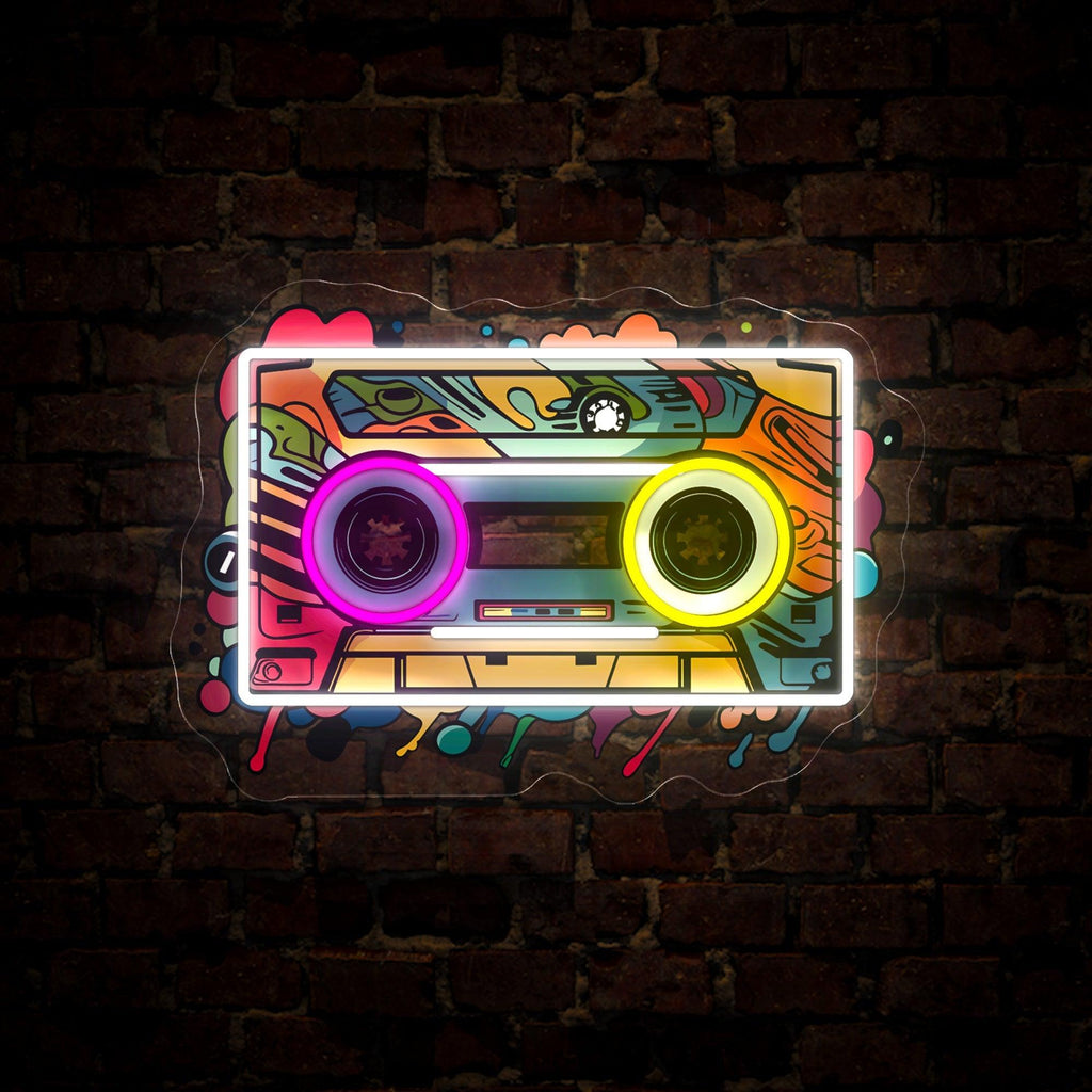 Mixtape Cassette Artwork Neon Sign