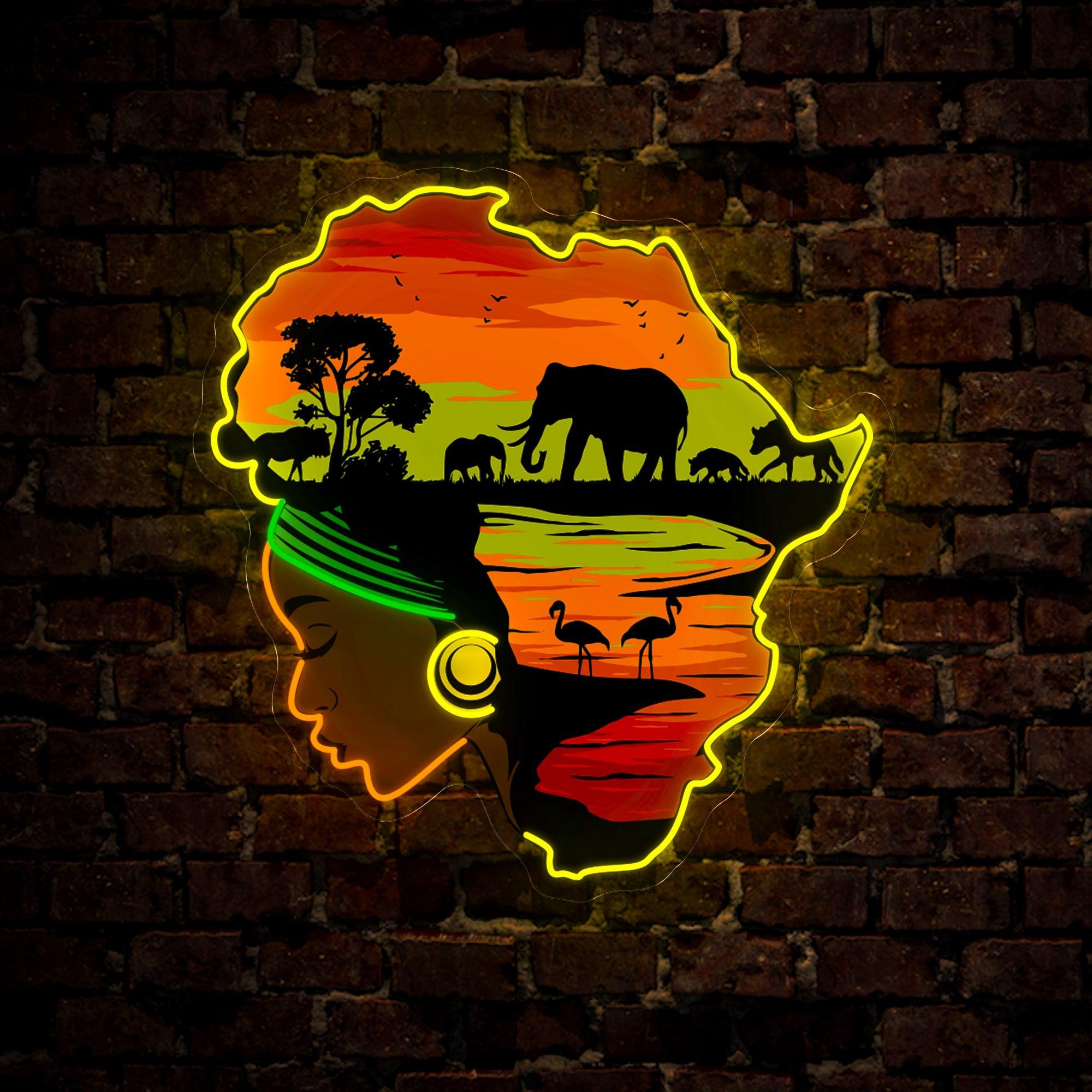 Black Women Juneteenth Artwork Neon Sign