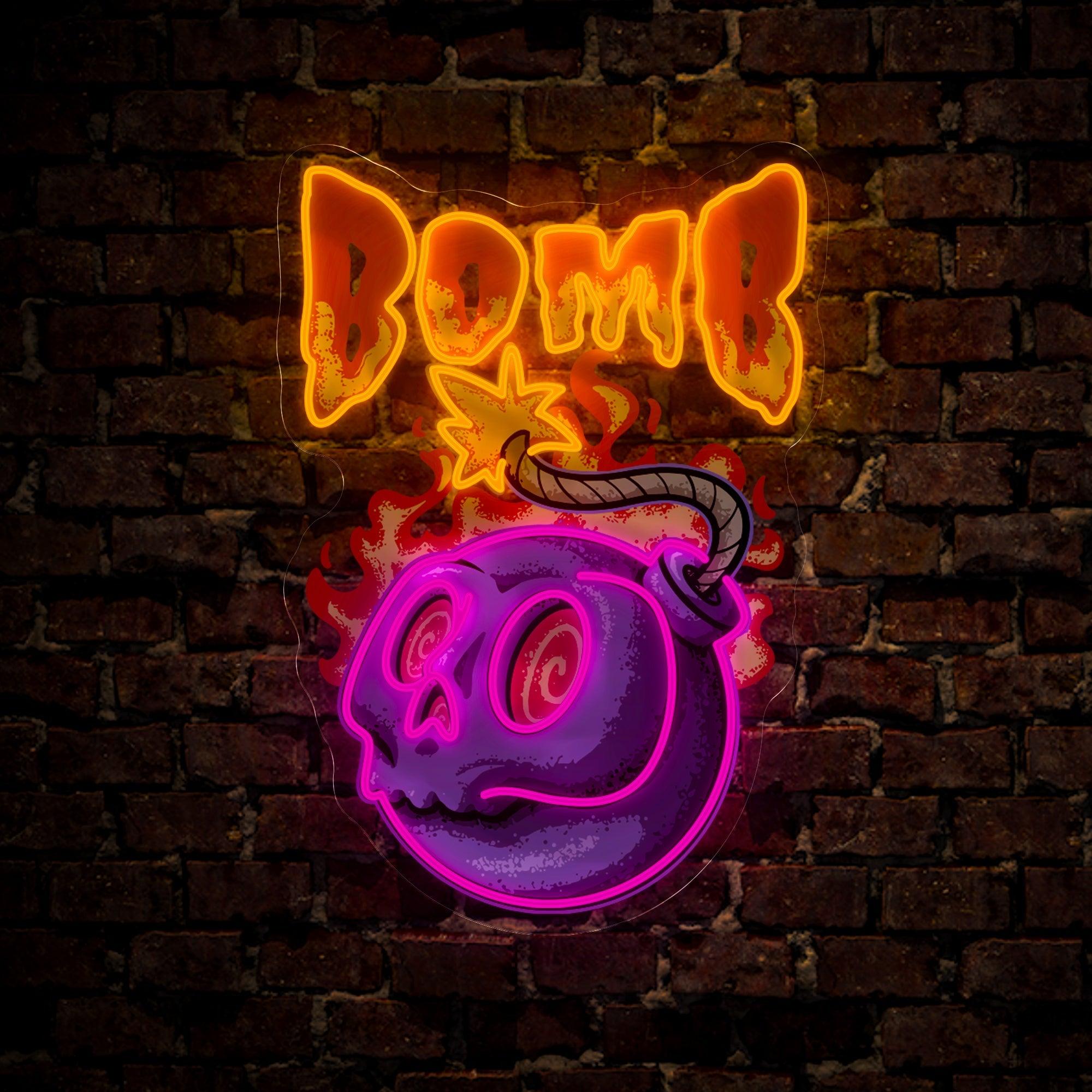 Skull Bomb Artwork Neon Sign