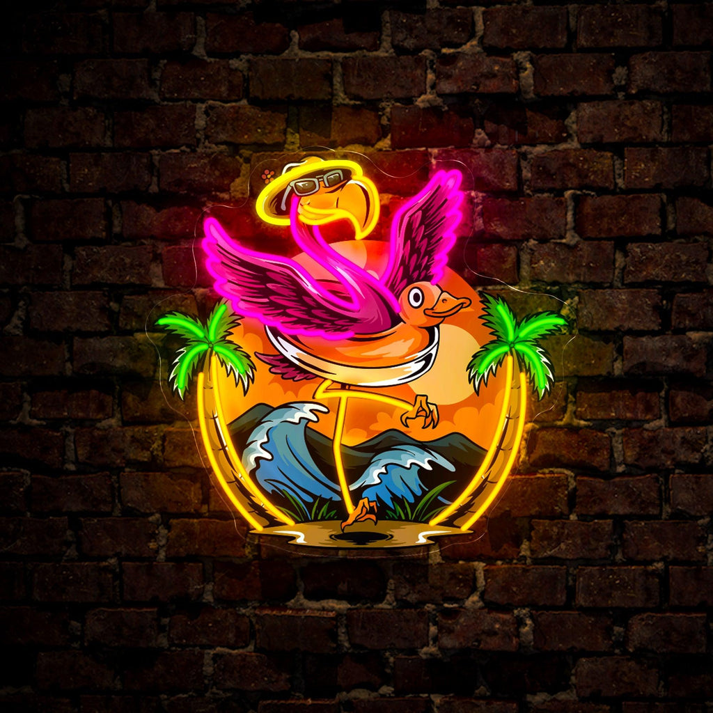 Flamingo Summer Artwork Neon Sign