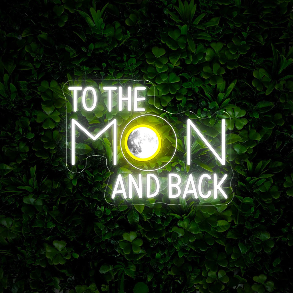 To The Moon And Back Artwork Neon Sign