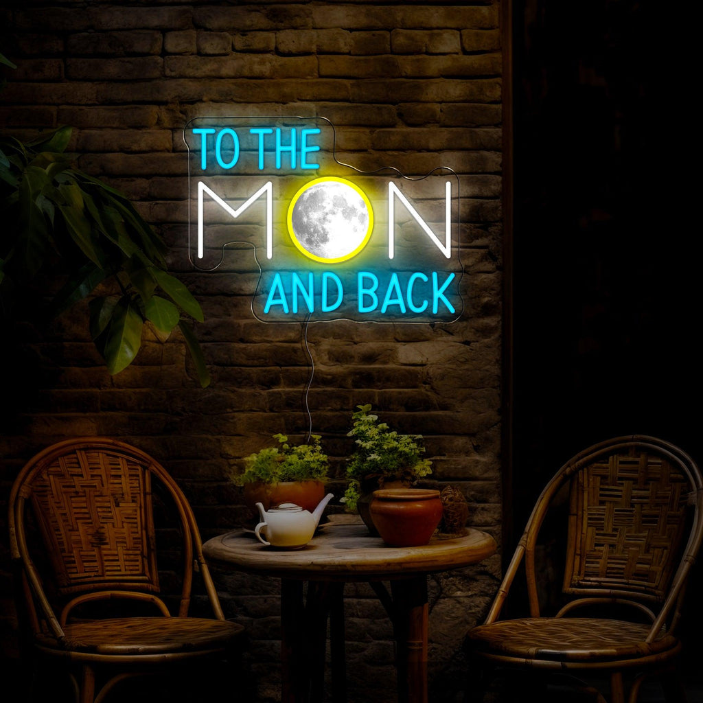 To The Moon And Back Artwork Neon Sign