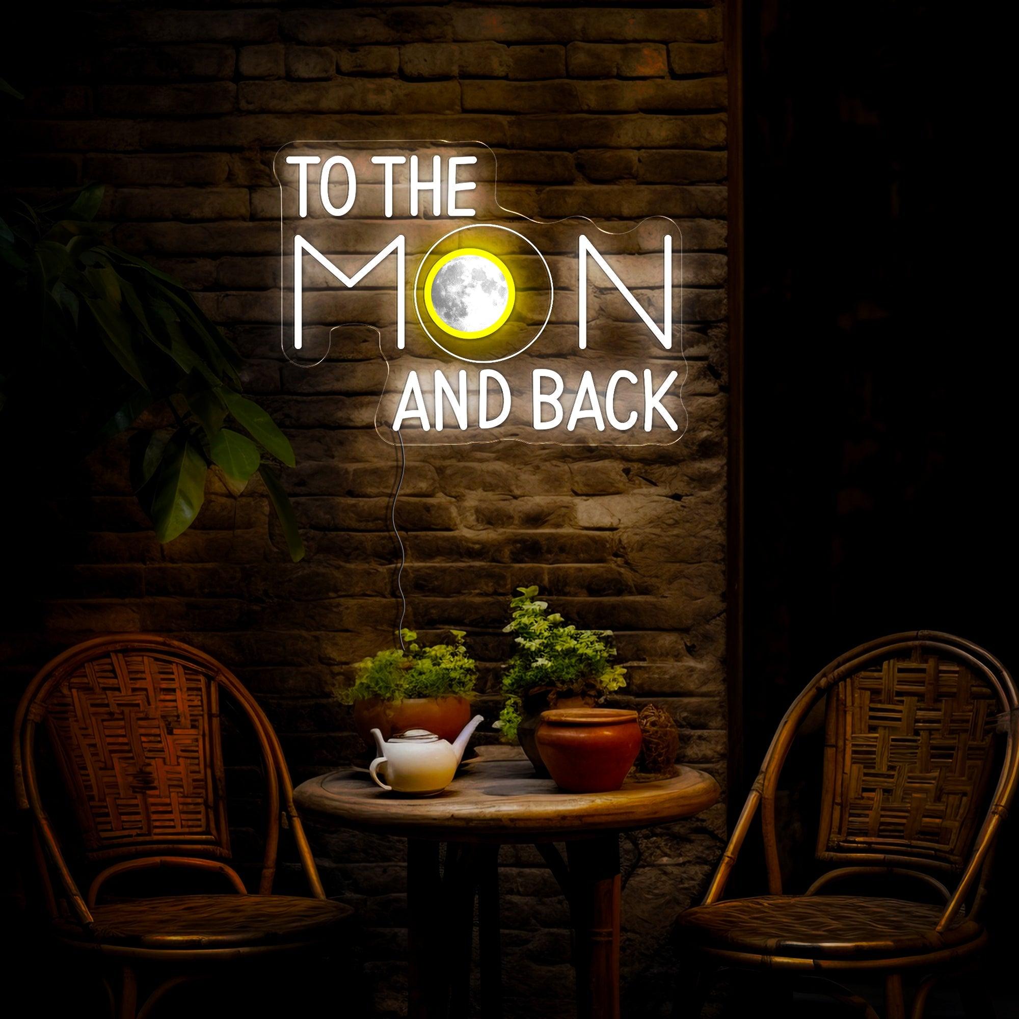 To The Moon And Back Artwork Neon Sign