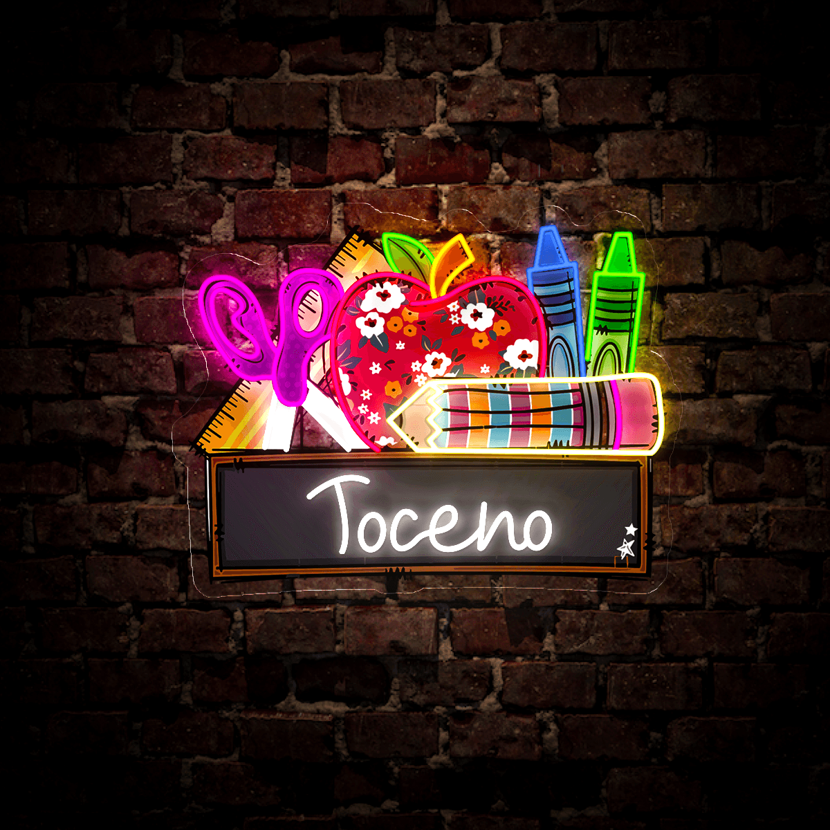 Back to School Teacher Name Artwork Led Neon Sign