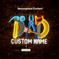 Personalized Dad's Hand Tools Artwork Neon Sign