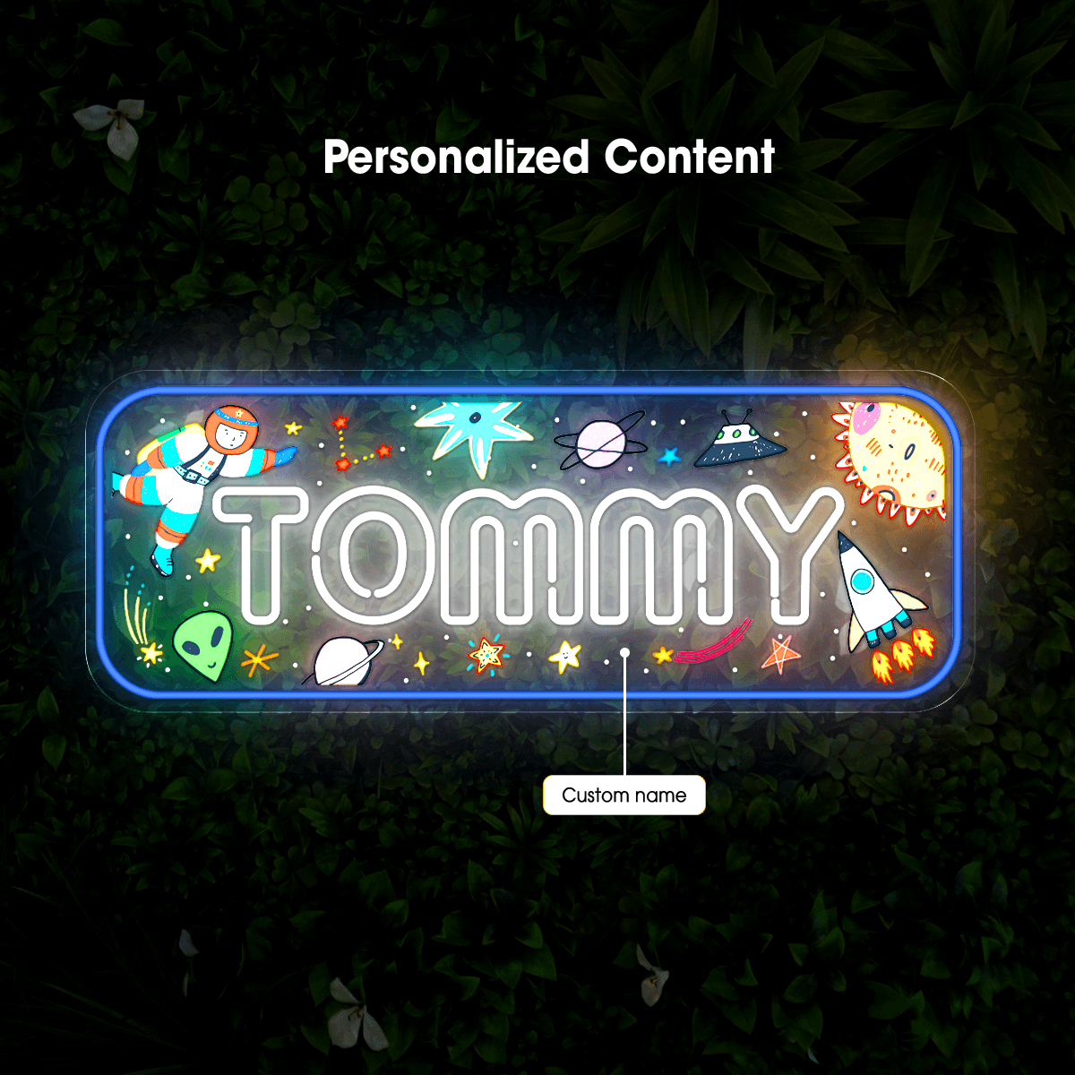 Personalized Name around Space Universe