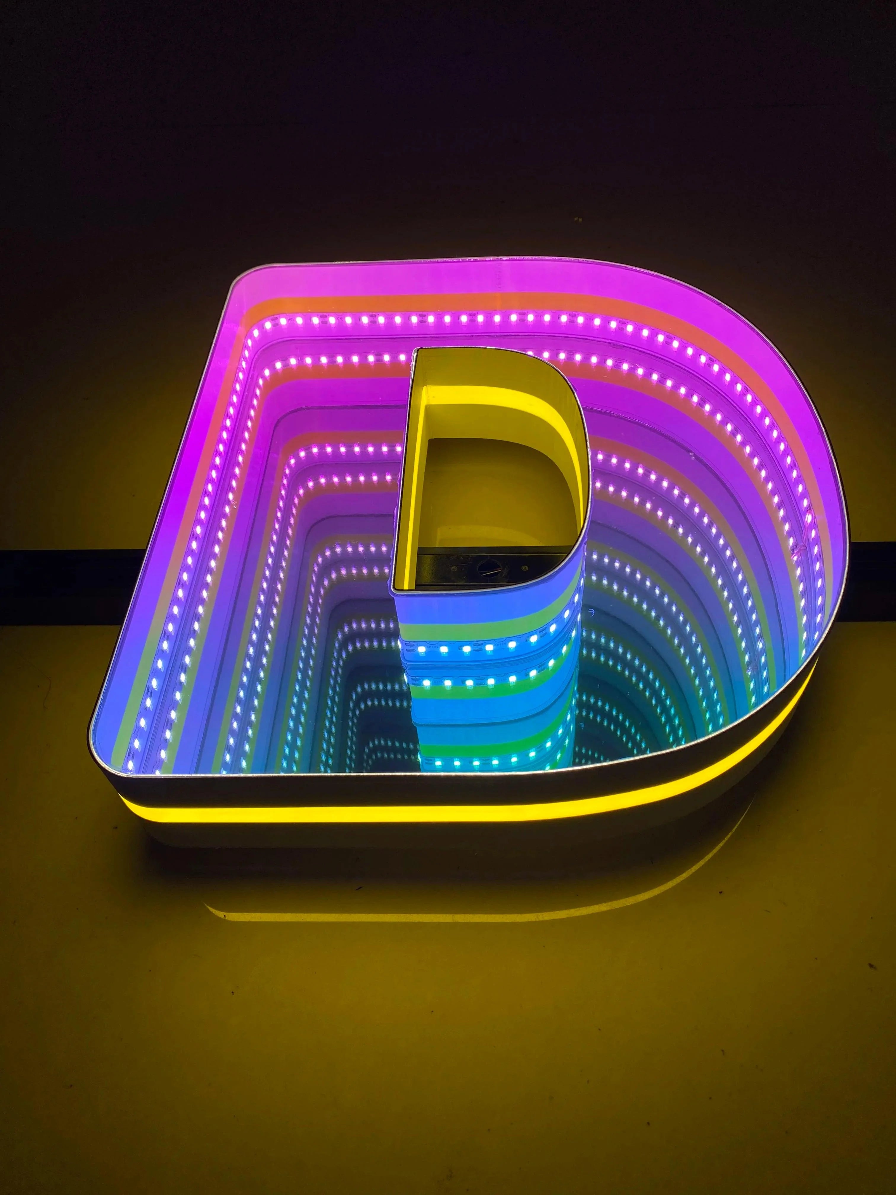 Stocked Infinity Mirror 3D Letters, Uppercase  letters, Perfect for Restaurant, Market, Bar, Hotel Decor