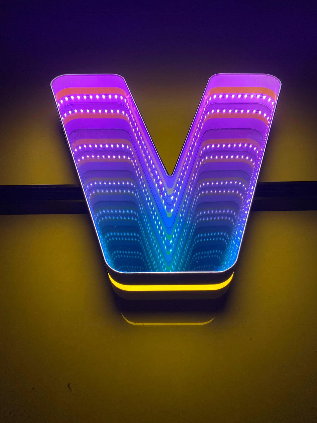 Stocked Infinity Mirror 3D Letters, Uppercase  letters, Perfect for Restaurant, Market, Bar, Hotel Decor