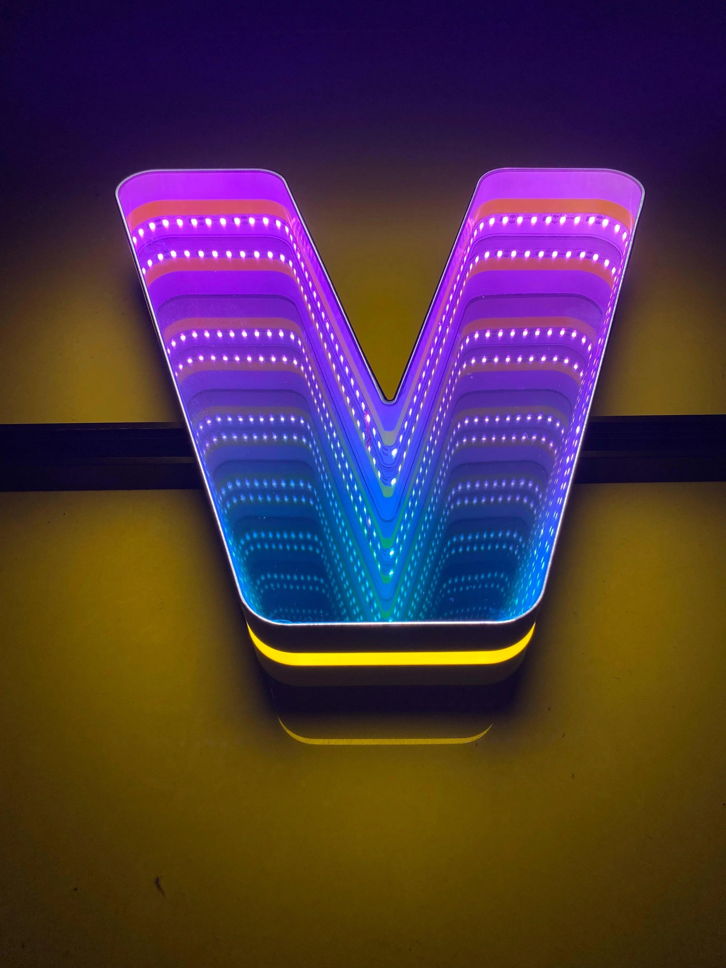 Stocked Infinity Mirror 3D Letters, Uppercase  letters, Perfect for Restaurant, Market, Bar, Hotel Decor