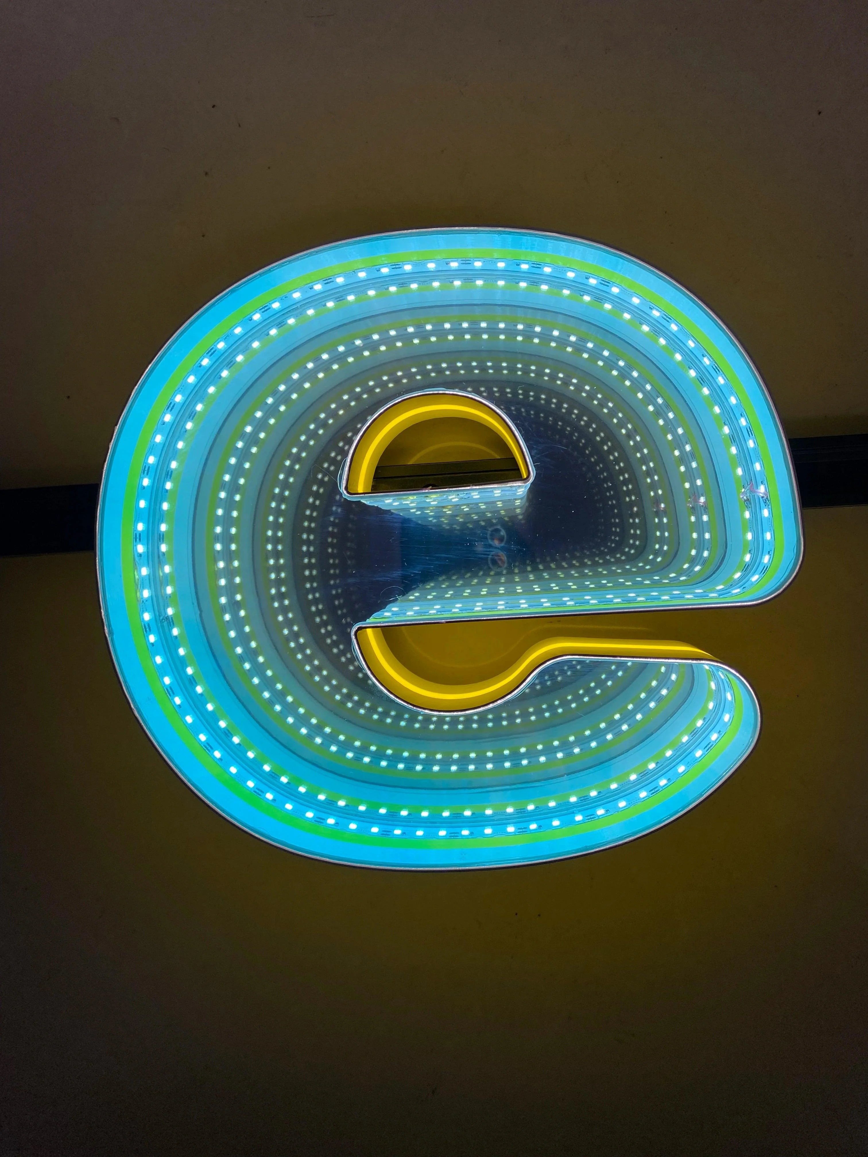 Stocked Infinity Mirror 3D Letter, Lowercase Letters Led Neon Sign, Perfect for Restaurant, Market, Bar, Hotel Decor