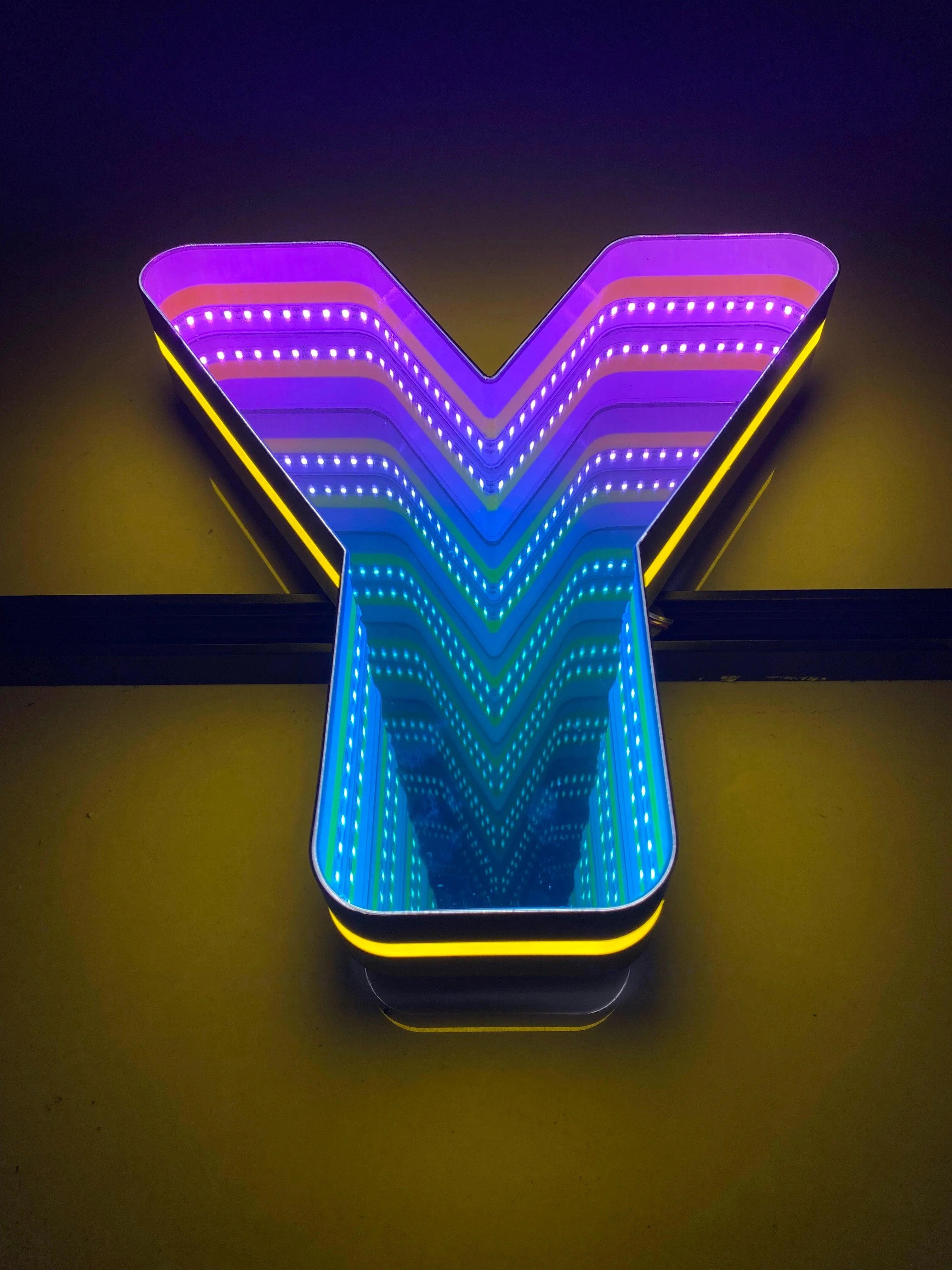 Stocked Infinity Mirror 3D Letters, Uppercase  letters, Perfect for Restaurant, Market, Bar, Hotel Decor