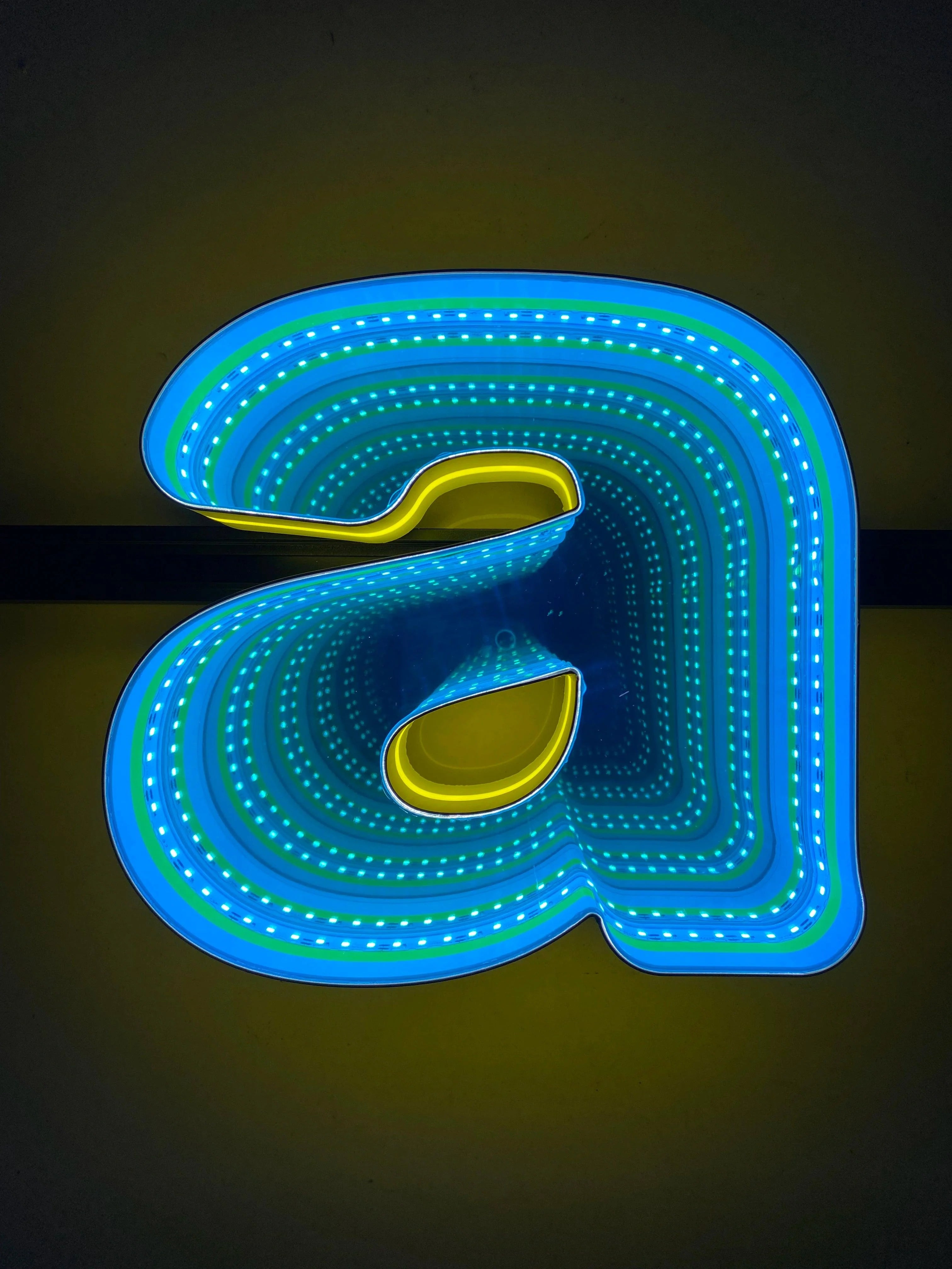 Stocked Infinity Mirror 3D Letter, Lowercase Letters Led Neon Sign, Perfect for Restaurant, Market, Bar, Hotel Decor