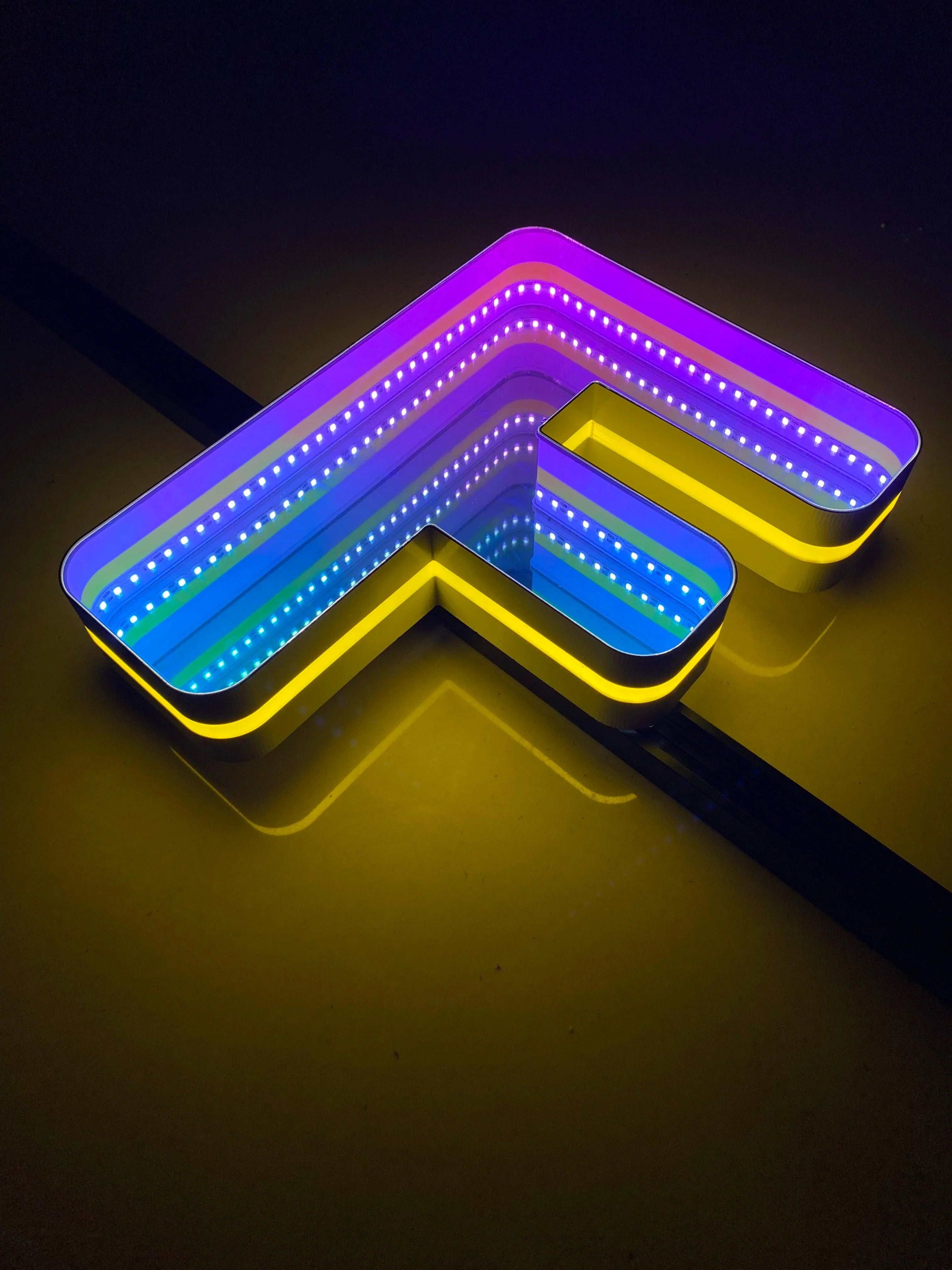 Stocked Infinity Mirror 3D Letters, Uppercase  letters, Perfect for Restaurant, Market, Bar, Hotel Decor