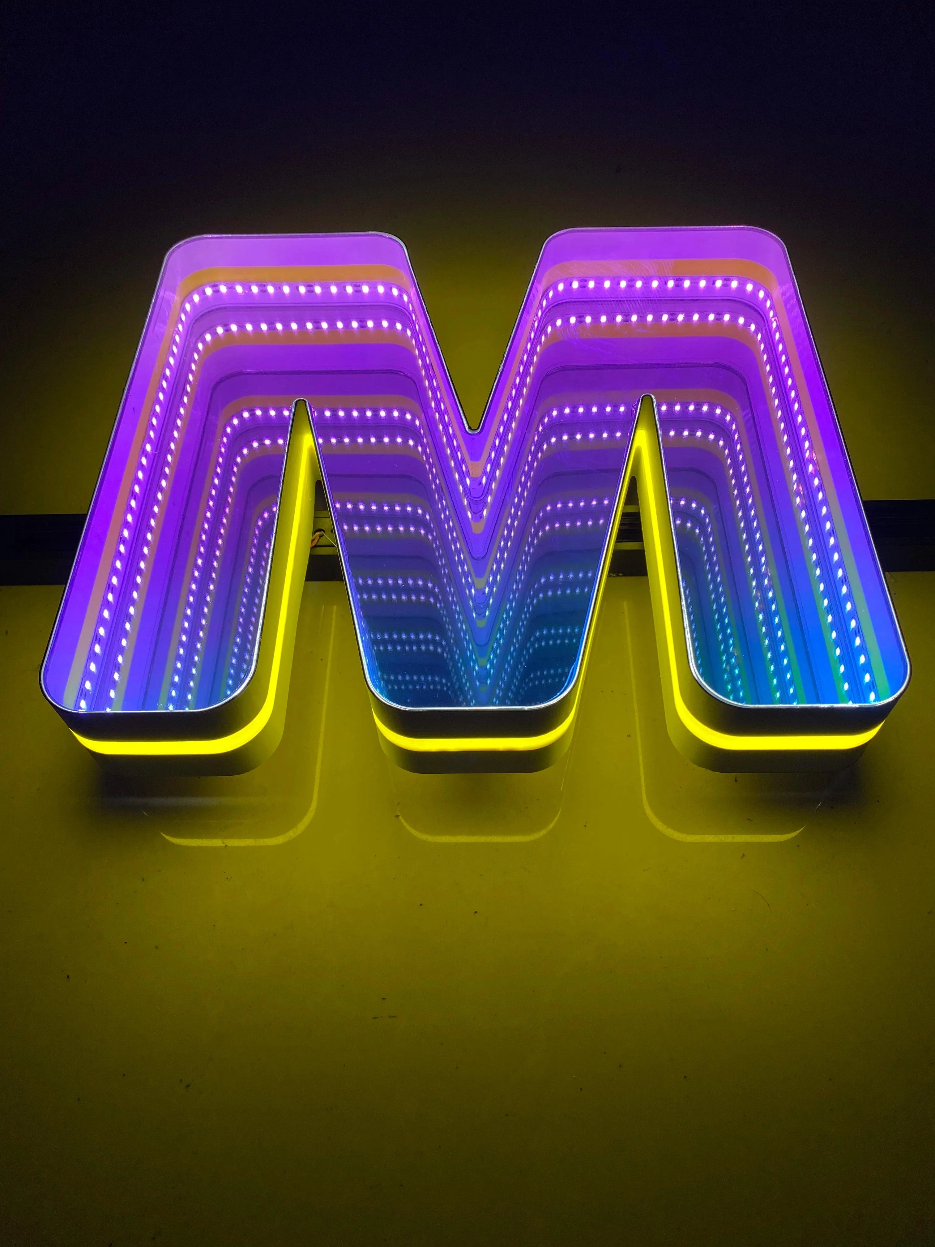 Stocked Infinity Mirror 3D Letters, Uppercase  letters, Perfect for Restaurant, Market, Bar, Hotel Decor