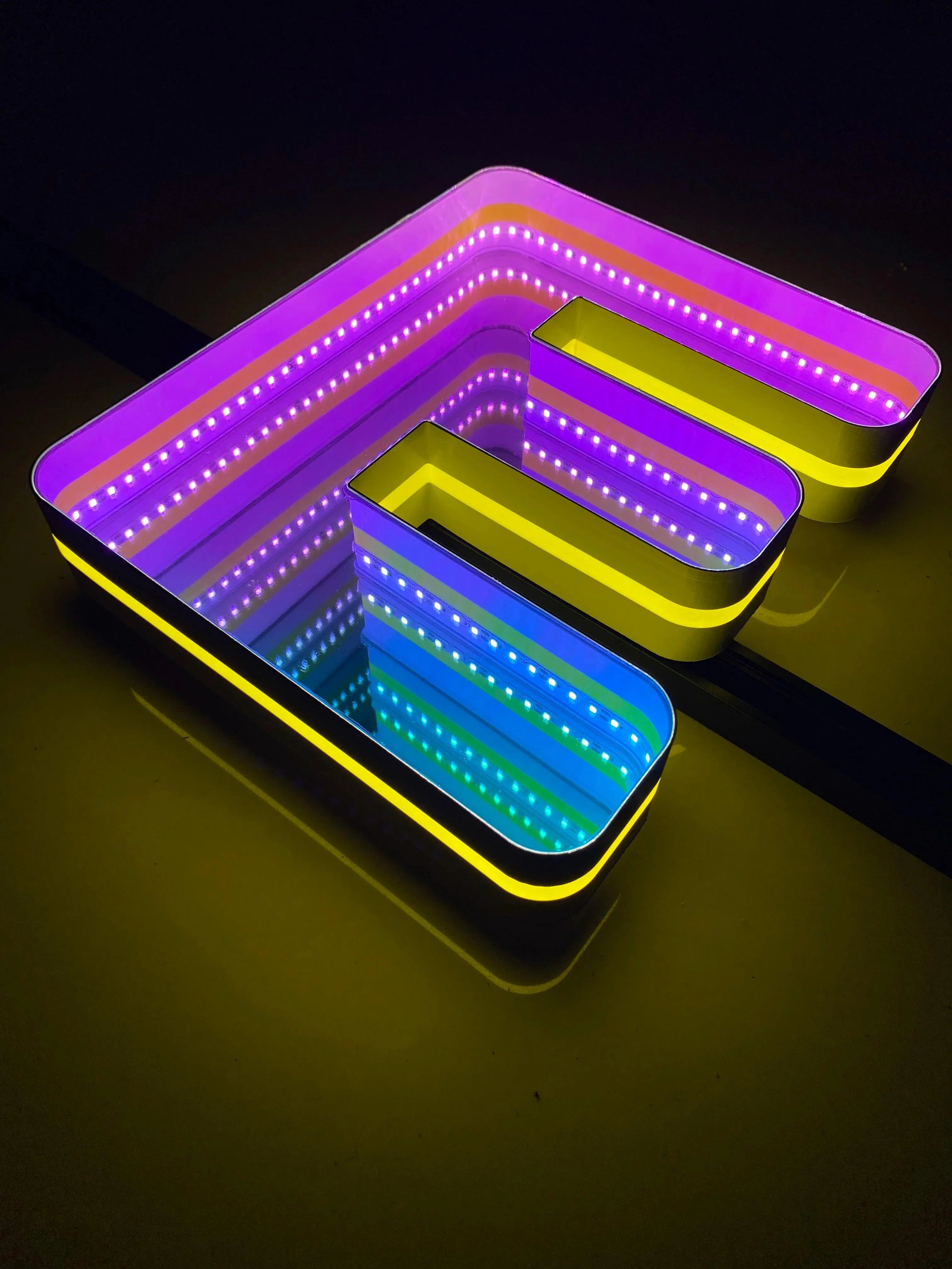 Stocked Infinity Mirror 3D Letters, Uppercase  letters, Perfect for Restaurant, Market, Bar, Hotel Decor