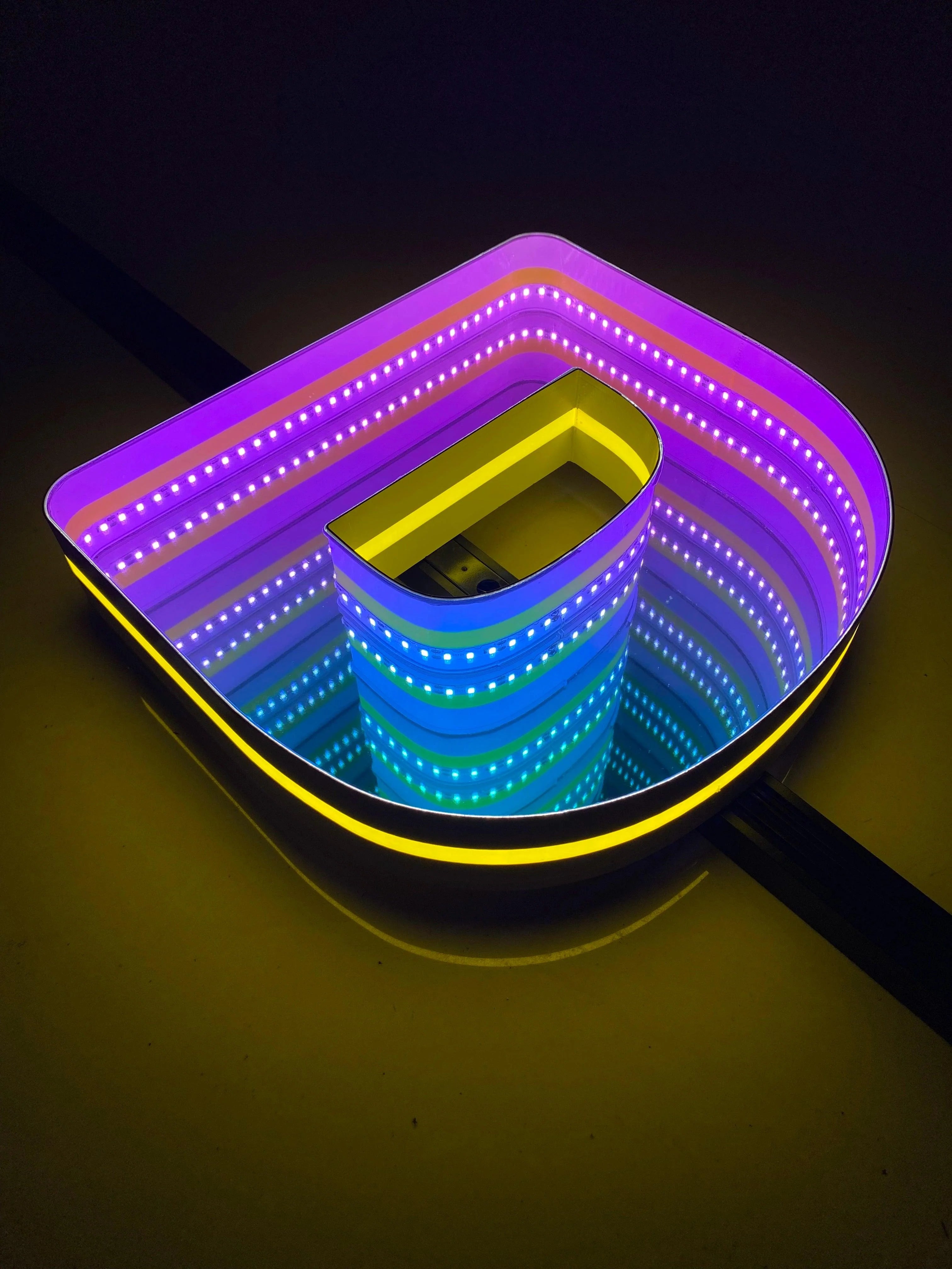 Stocked Infinity Mirror 3D Letters, Uppercase  letters, Perfect for Restaurant, Market, Bar, Hotel Decor