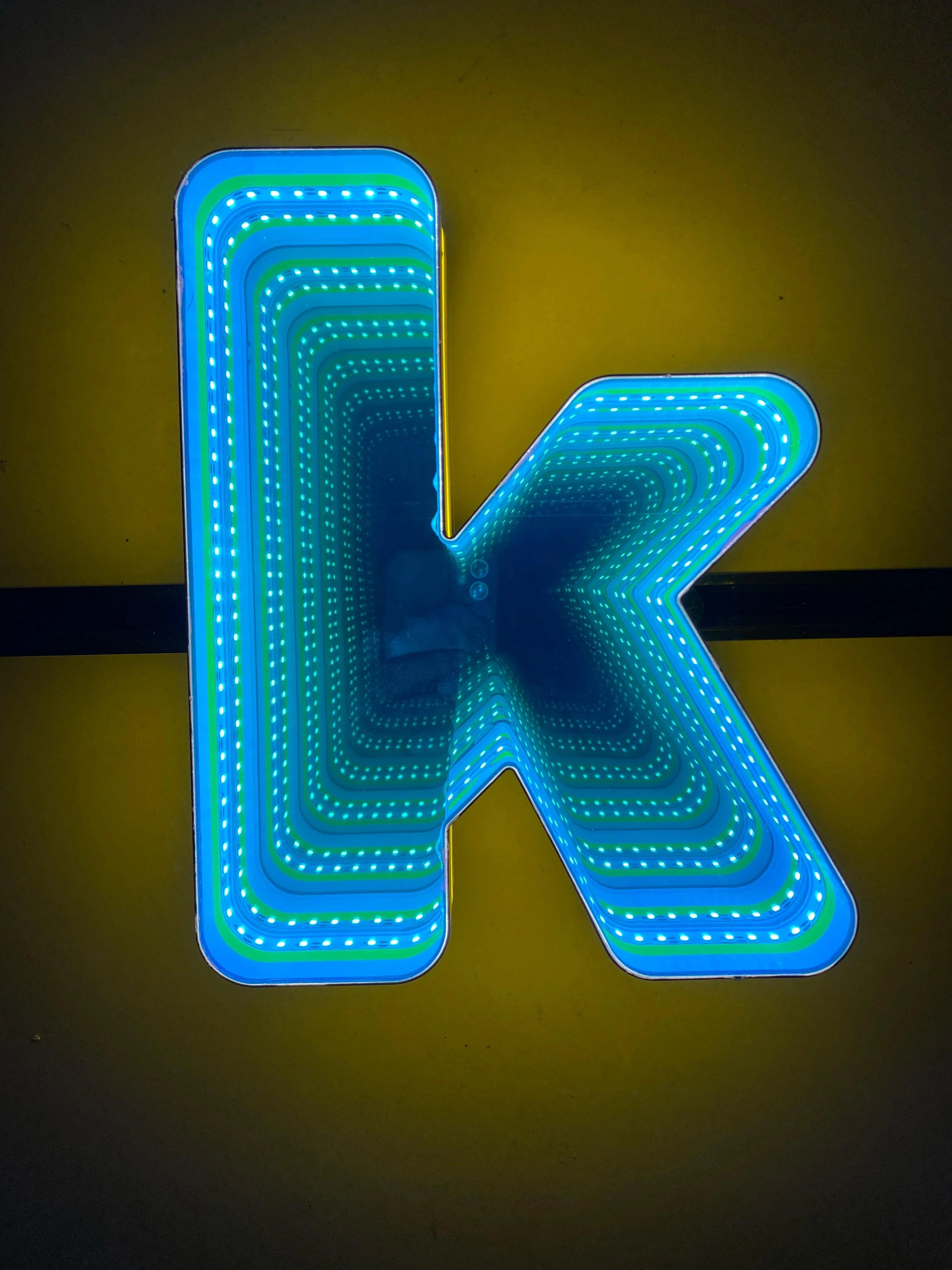 Stocked Infinity Mirror 3D Letter, Lowercase Letters Led Neon Sign, Perfect for Restaurant, Market, Bar, Hotel Decor