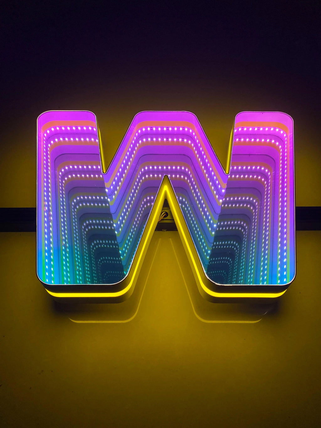 Stocked Infinity Mirror 3D Letters, Uppercase  letters, Perfect for Restaurant, Market, Bar, Hotel Decor