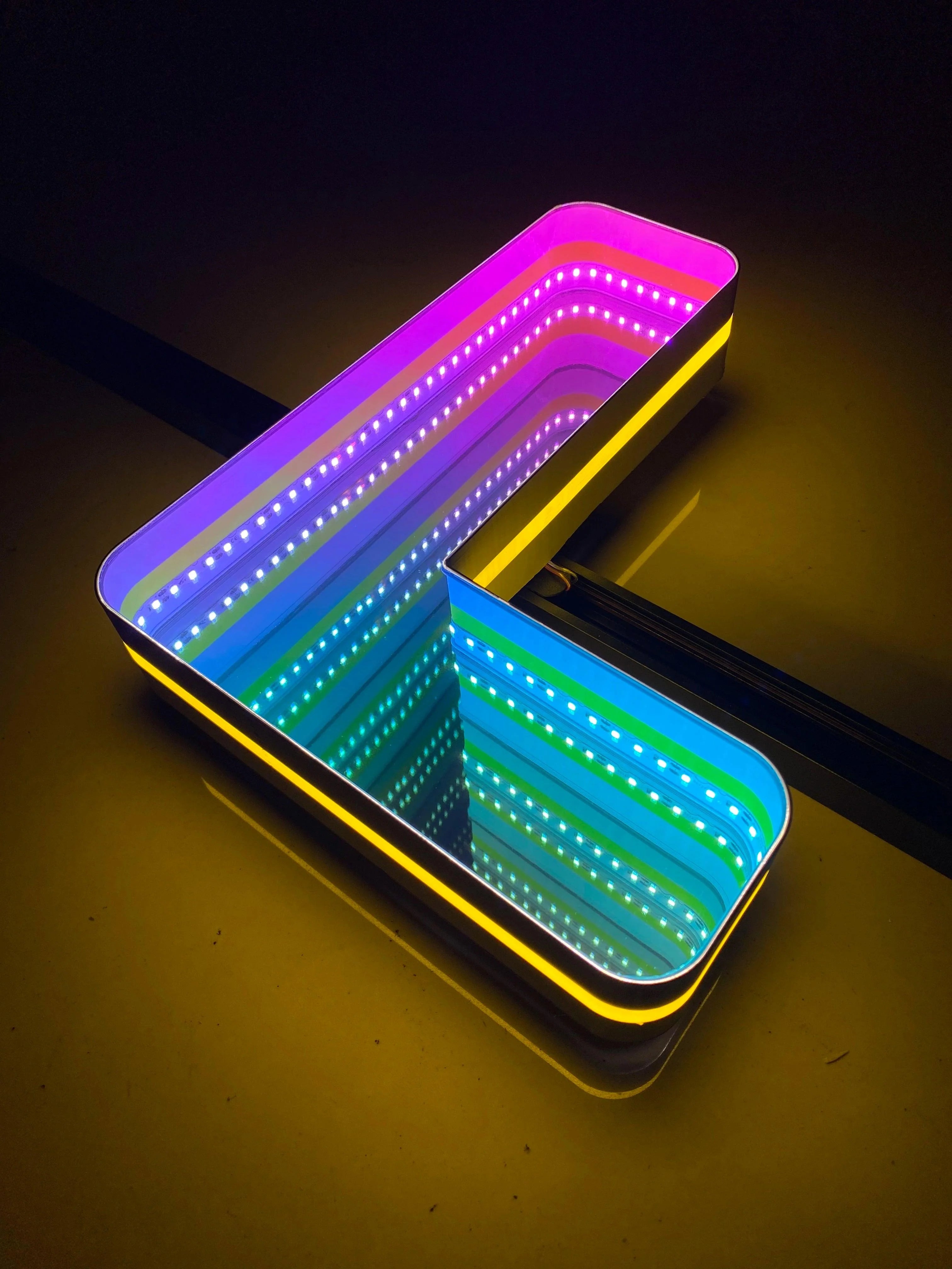 Stocked Infinity Mirror 3D Letters, Uppercase  letters, Perfect for Restaurant, Market, Bar, Hotel Decor