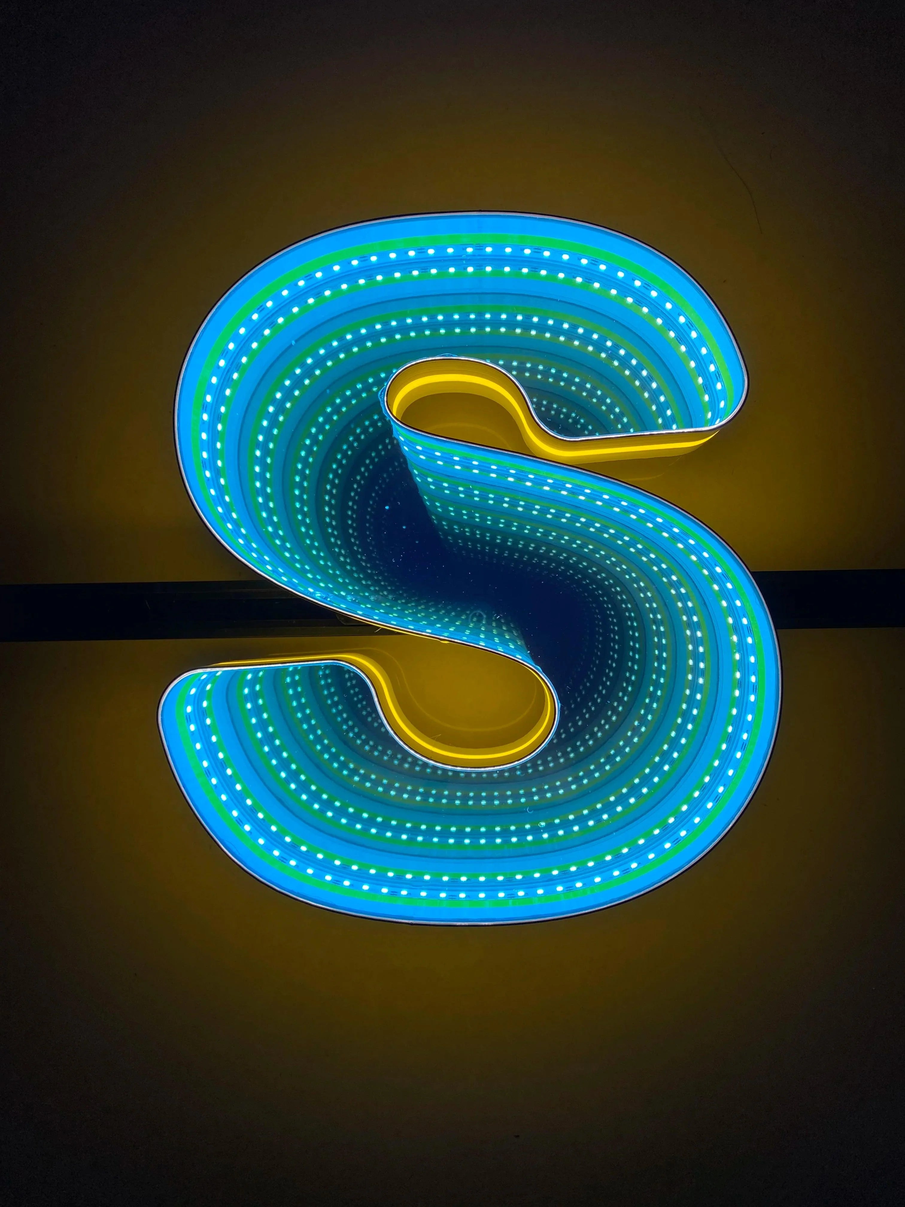 Stocked Infinity Mirror 3D Letters, Uppercase  letters, Perfect for Restaurant, Market, Bar, Hotel Decor