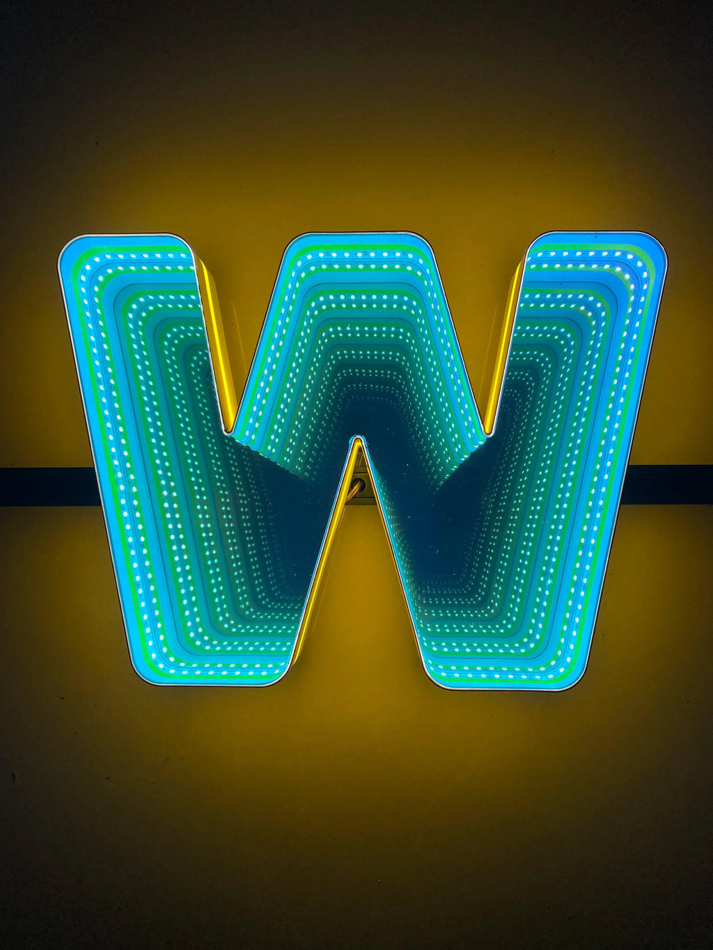 Stocked Infinity Mirror 3D Letter, Lowercase Letters Led Neon Sign, Perfect for Restaurant, Market, Bar, Hotel Decor