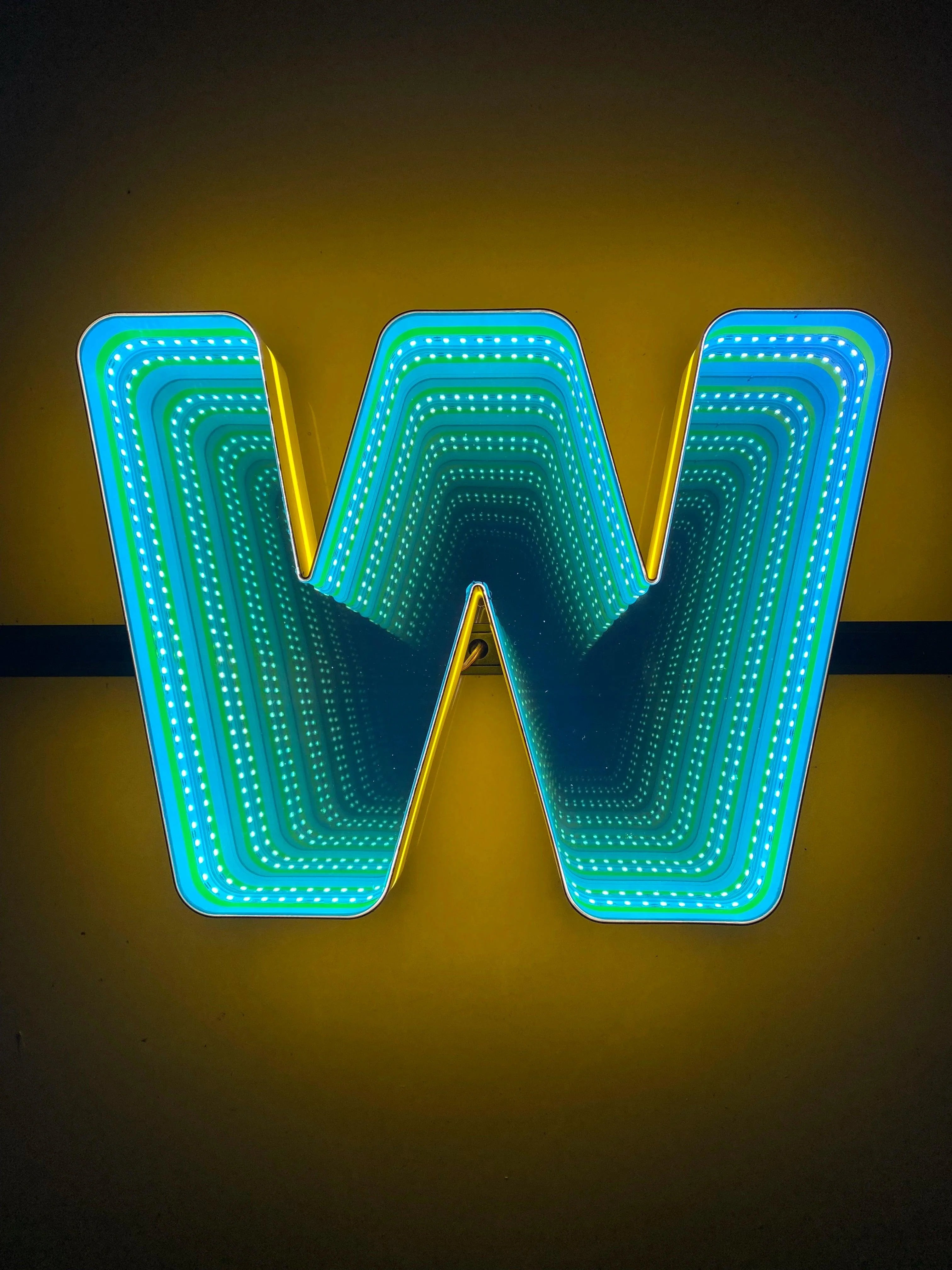 Stocked Infinity Mirror 3D Letter, Lowercase Letters Led Neon Sign, Perfect for Restaurant, Market, Bar, Hotel Decor