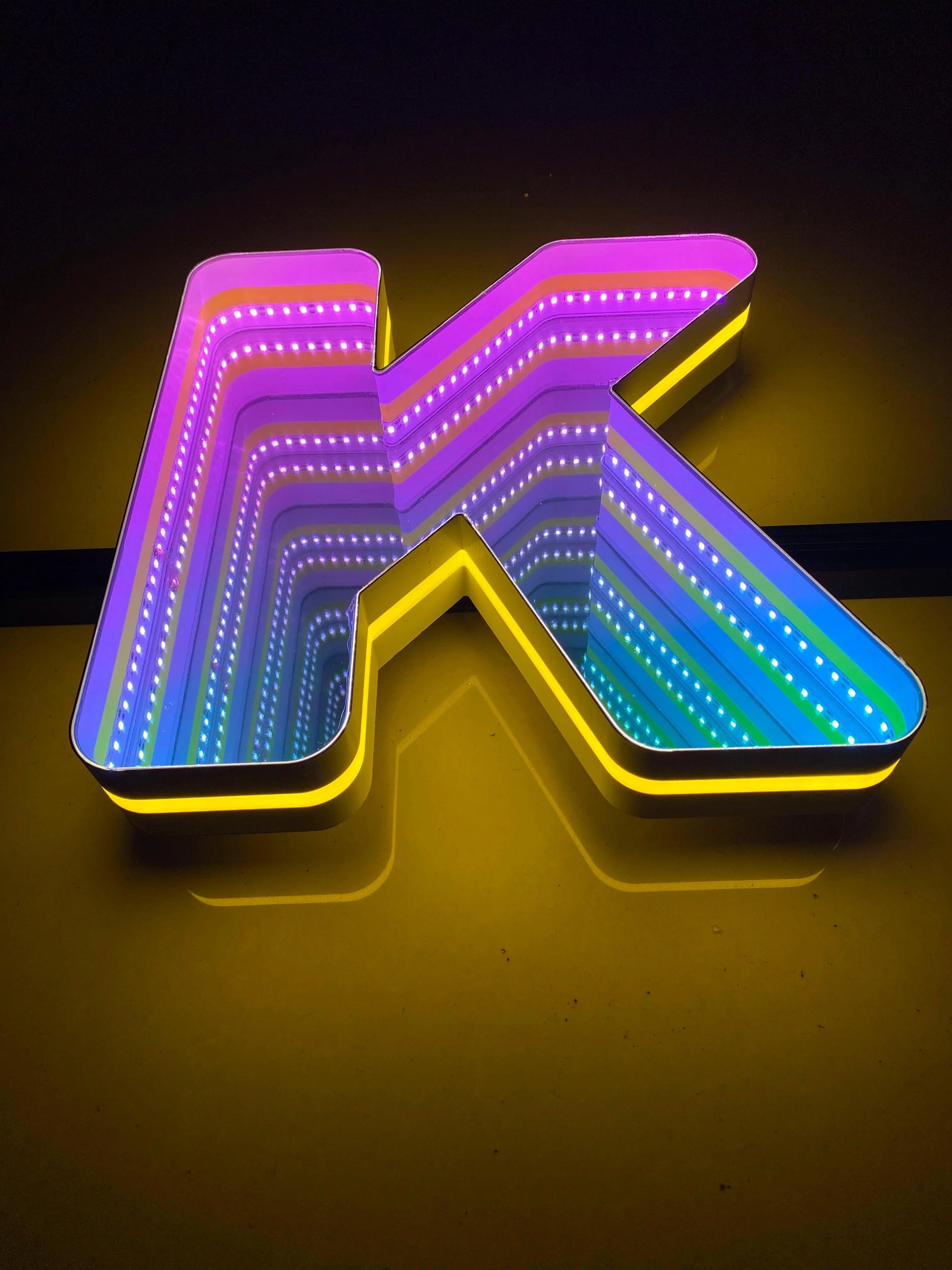 Stocked Infinity Mirror 3D Letters, Uppercase  letters, Perfect for Restaurant, Market, Bar, Hotel Decor