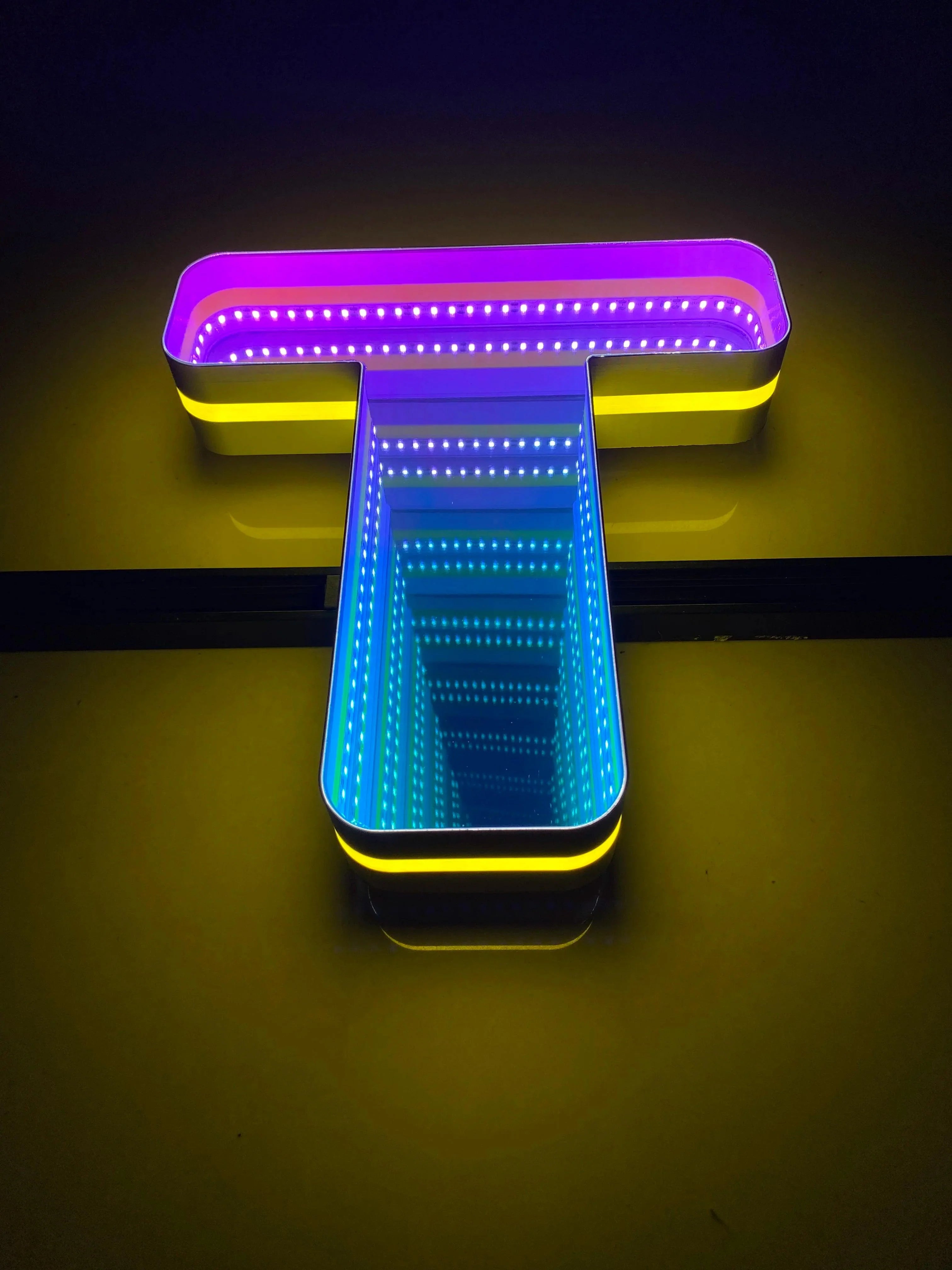 Stocked Infinity Mirror 3D Letters, Uppercase  letters, Perfect for Restaurant, Market, Bar, Hotel Decor