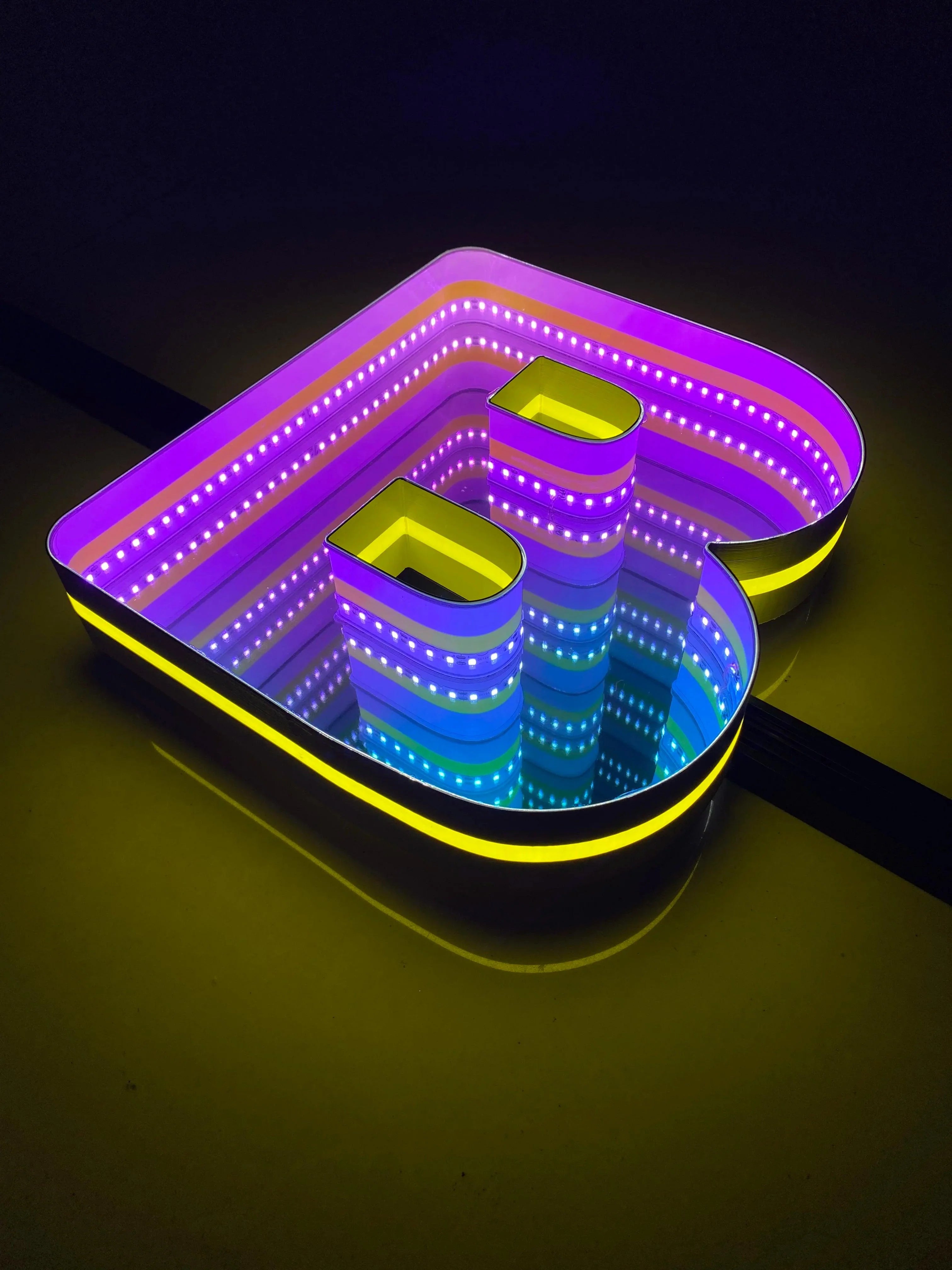 Stocked Infinity Mirror 3D Letters, Uppercase  letters, Perfect for Restaurant, Market, Bar, Hotel Decor