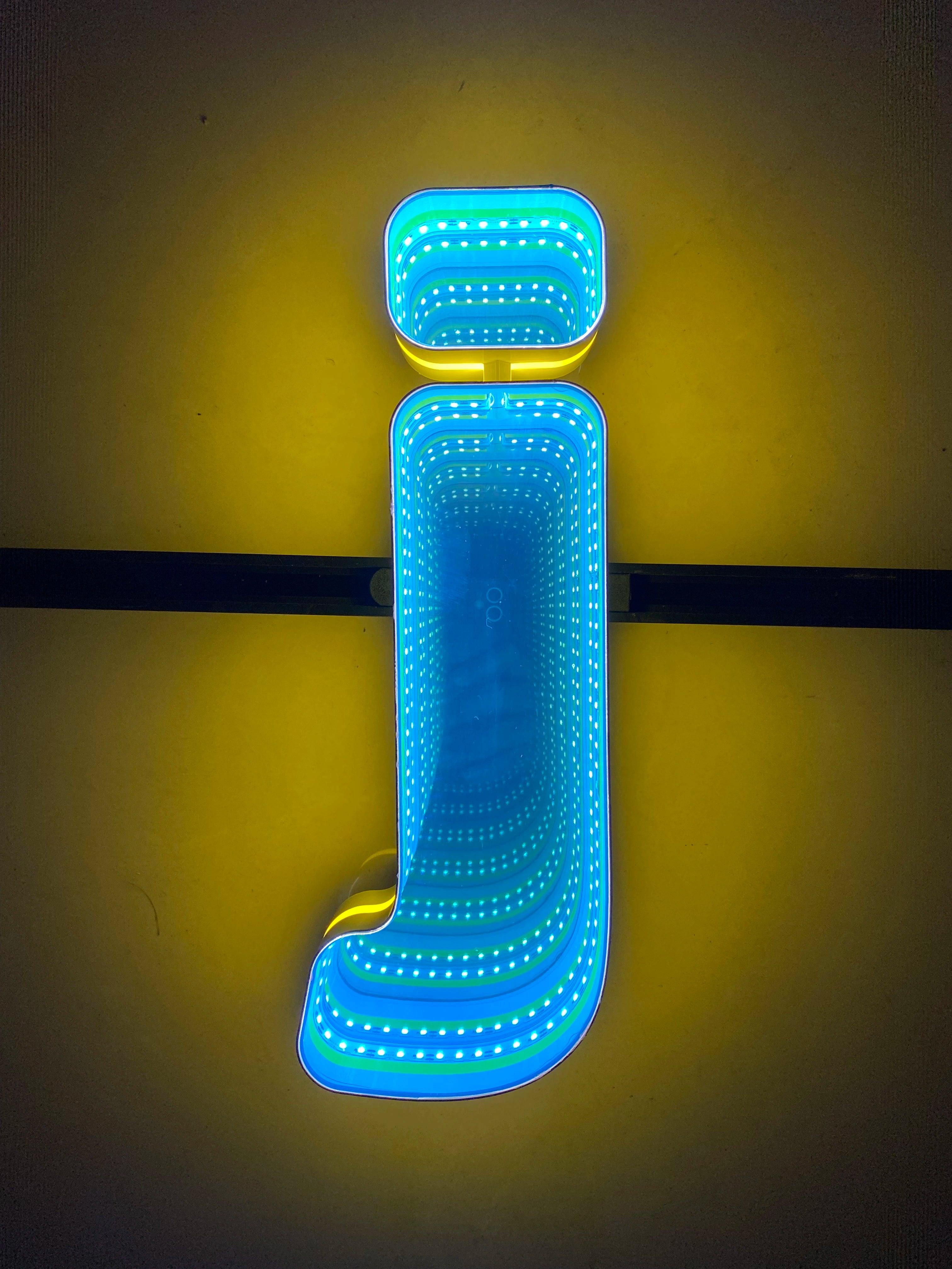 Stocked Infinity Mirror 3D Letter, Lowercase Letters Led Neon Sign, Perfect for Restaurant, Market, Bar, Hotel Decor