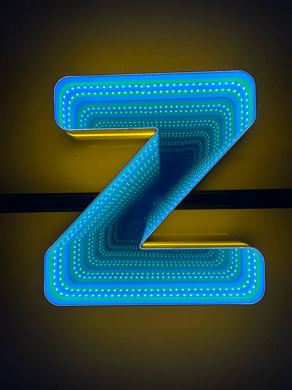 Stocked Infinity Mirror 3D Letters, Uppercase  letters, Perfect for Restaurant, Market, Bar, Hotel Decor