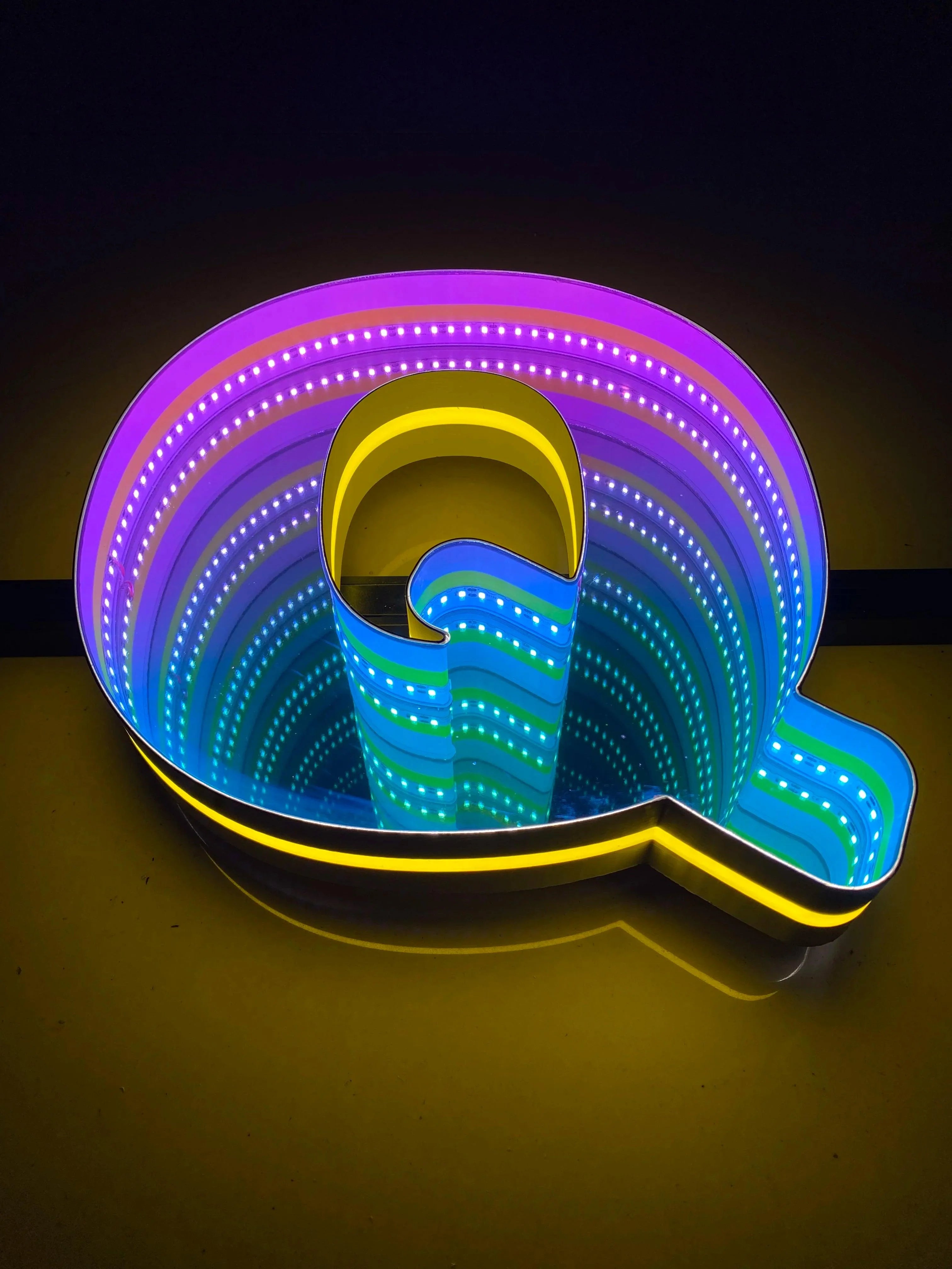 Stocked Infinity Mirror 3D Letters, Uppercase  letters, Perfect for Restaurant, Market, Bar, Hotel Decor