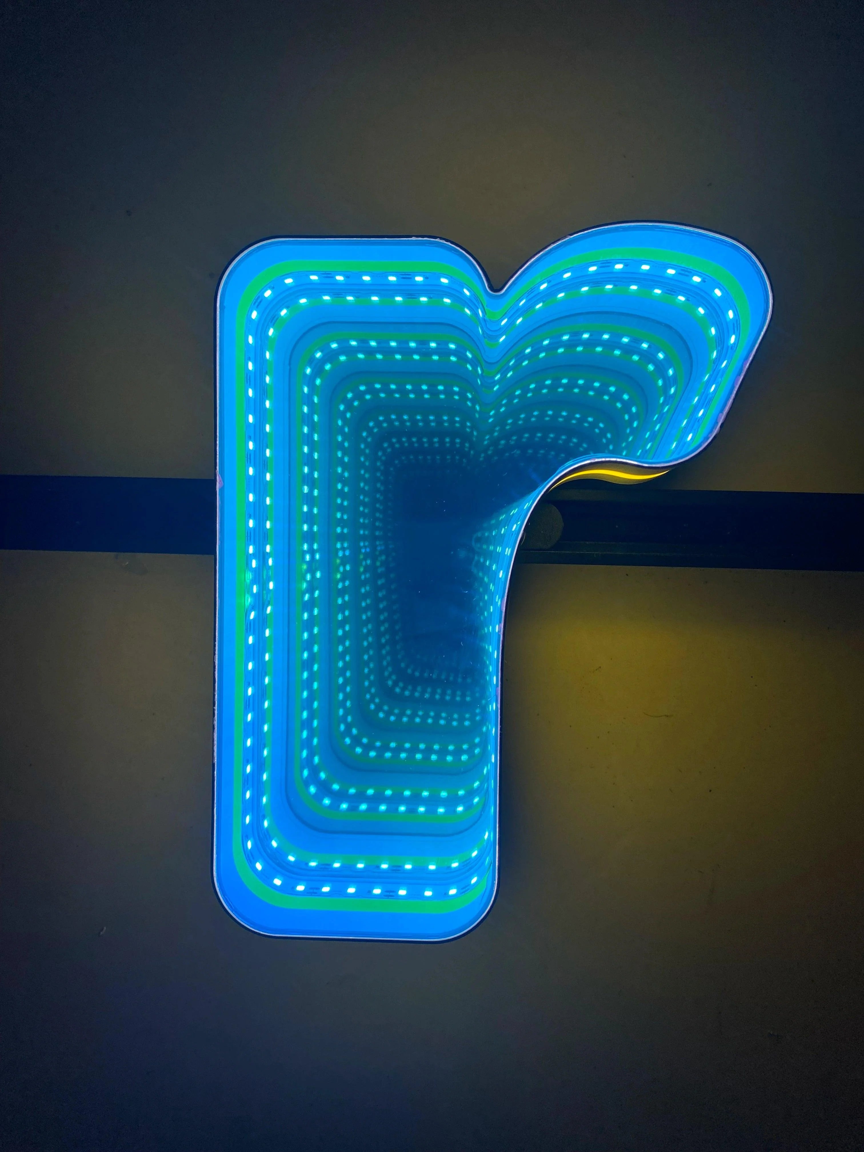 Stocked Infinity Mirror 3D Letter, Lowercase Letters Led Neon Sign, Perfect for Restaurant, Market, Bar, Hotel Decor