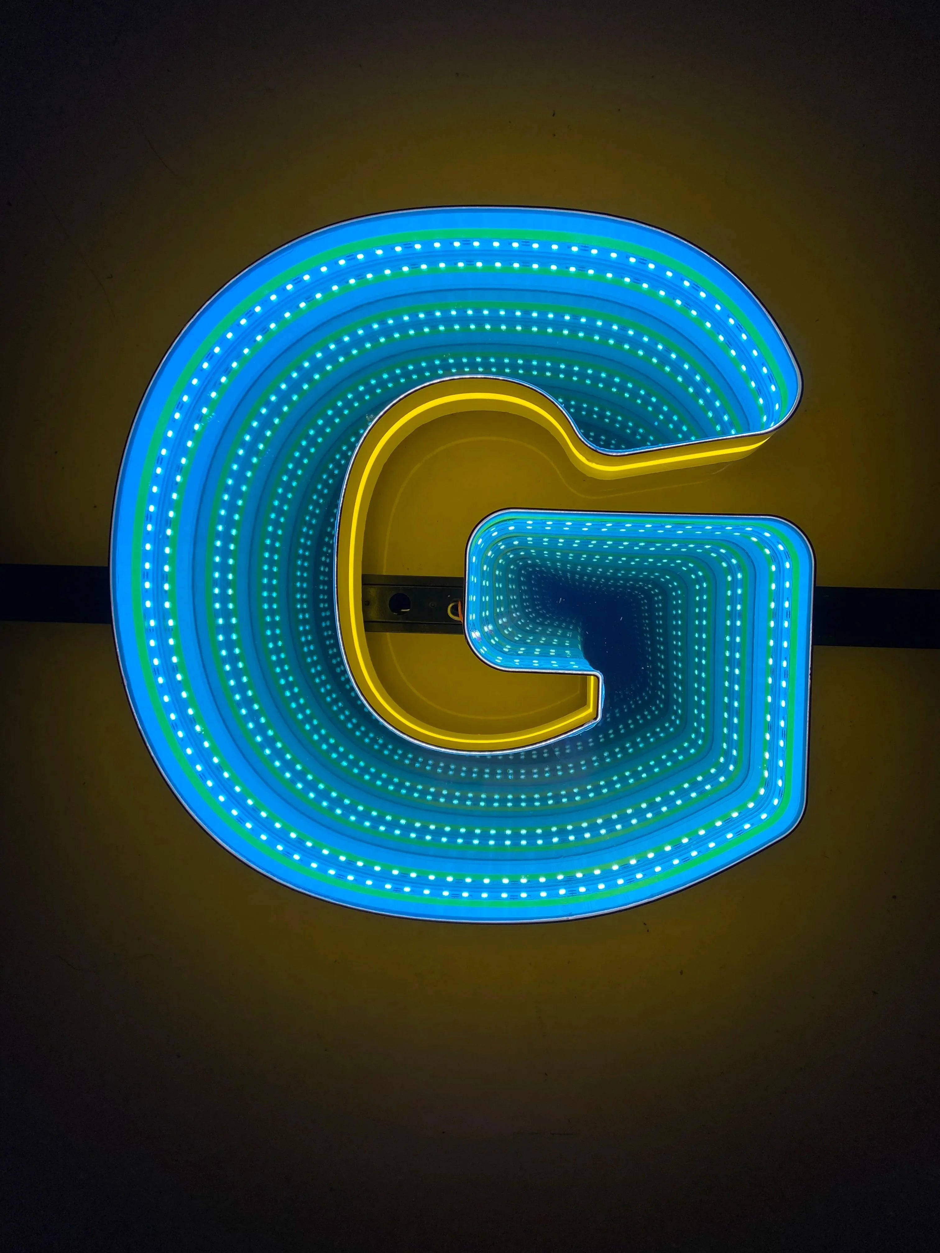 Stocked Infinity Mirror 3D Letters, Uppercase  letters, Perfect for Restaurant, Market, Bar, Hotel Decor