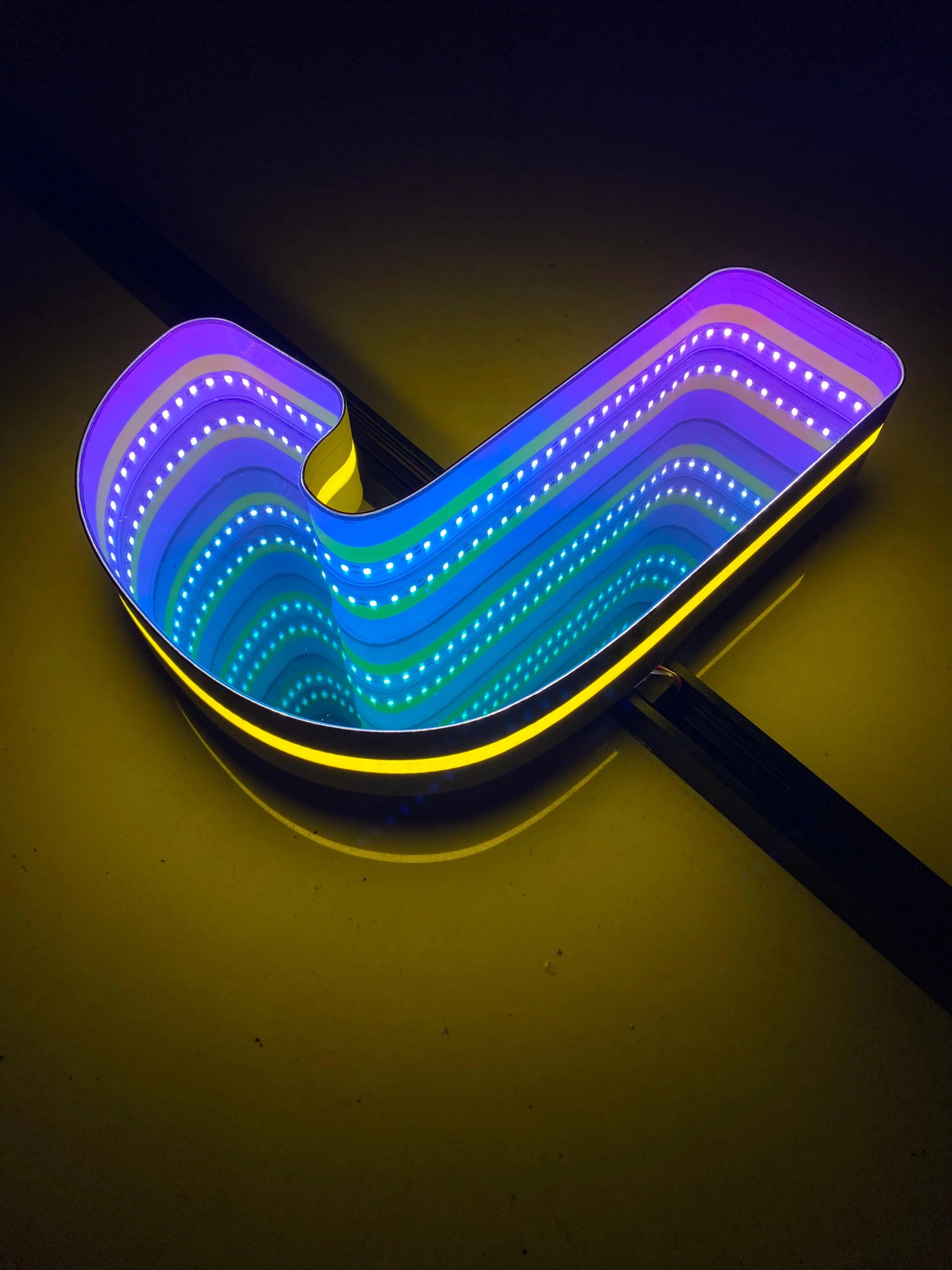 Stocked Infinity Mirror 3D Letters, Uppercase  letters, Perfect for Restaurant, Market, Bar, Hotel Decor