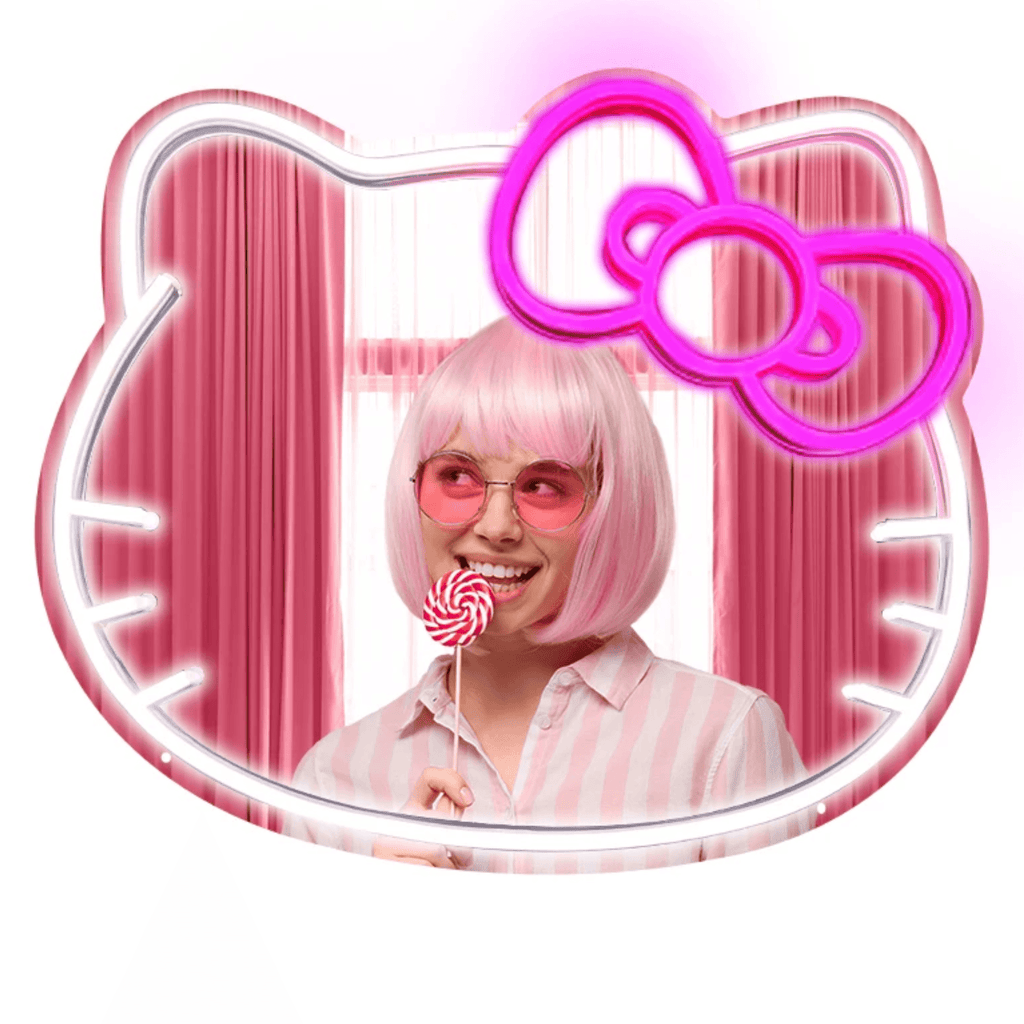 Hello Kitty Wall Mirror With Neon Light