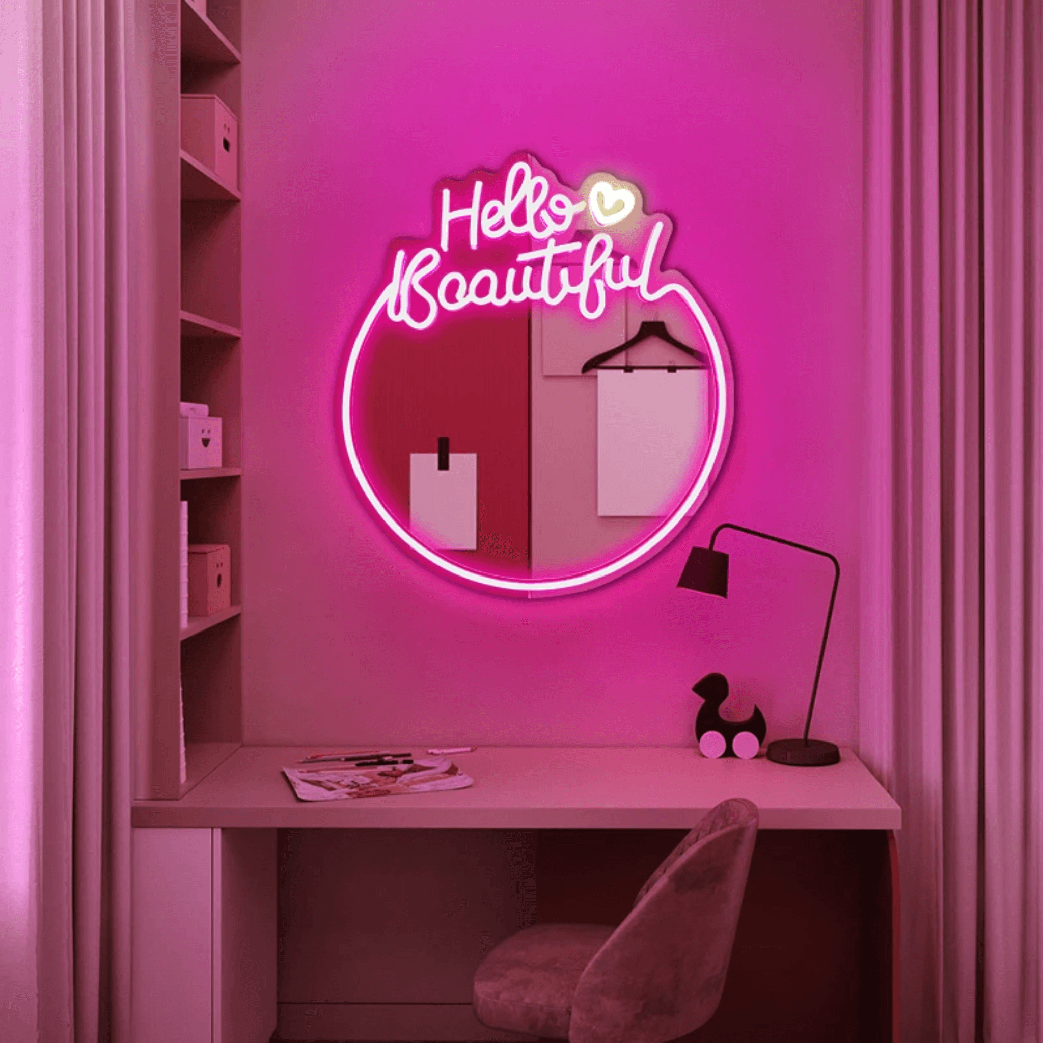 Hello Beautiful Neon Mirror