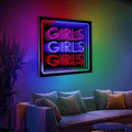 "Girls Girls Girls" Neon LED Infinity