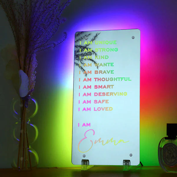 Custom Affirmations Mirror Personalized neon sign