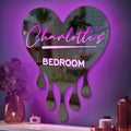 Personalized Melting Heart Name Mirror Light neon sign