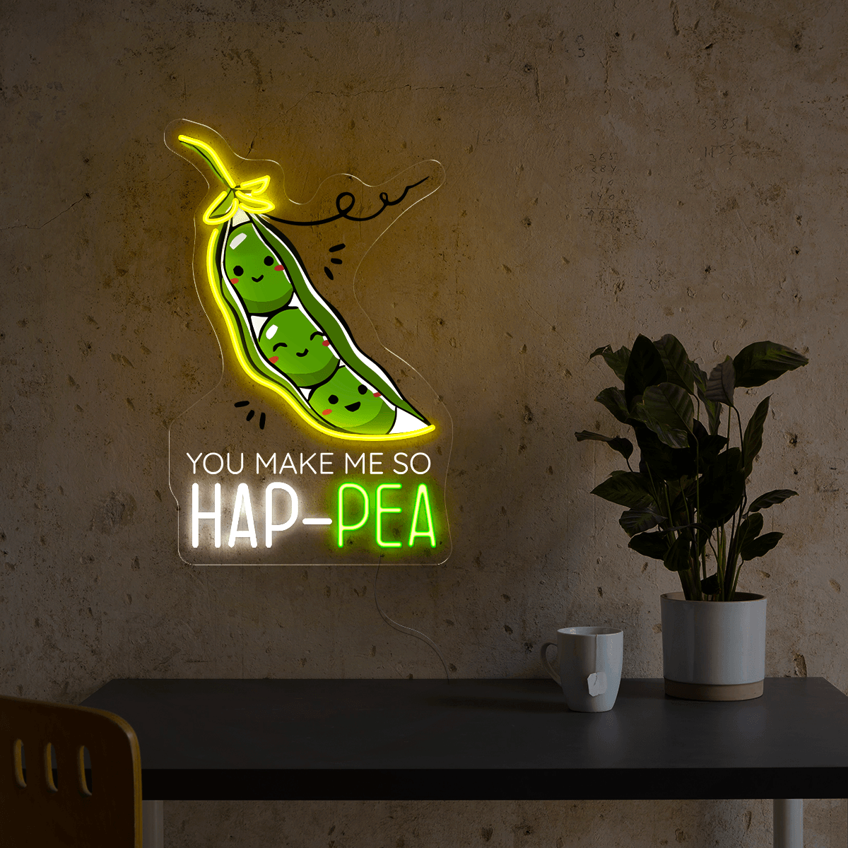 You Make Me So Hap Pea Artwork Led Neon Sign
